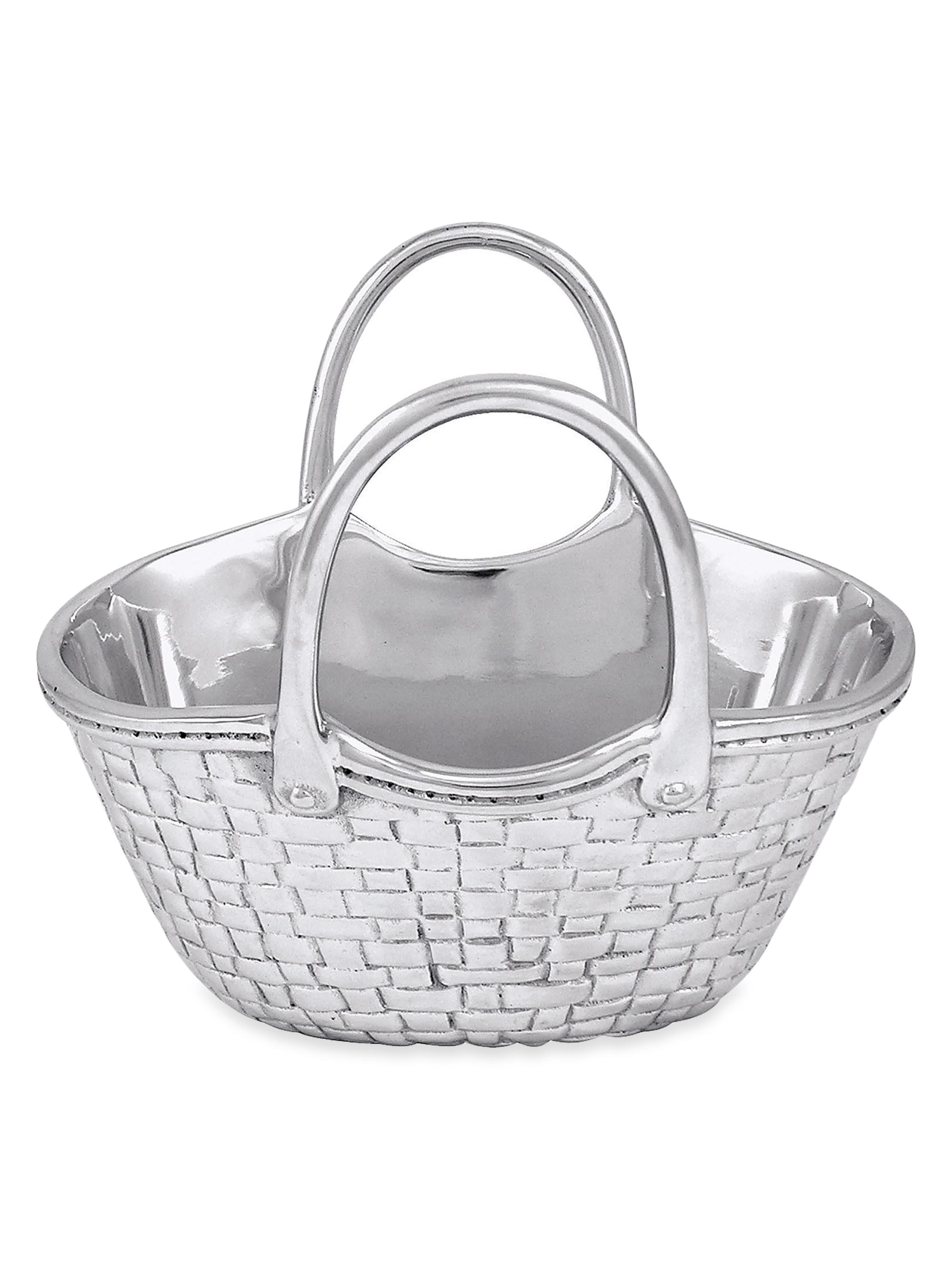 Mariposa Woven Basket Nut Dish - Silver