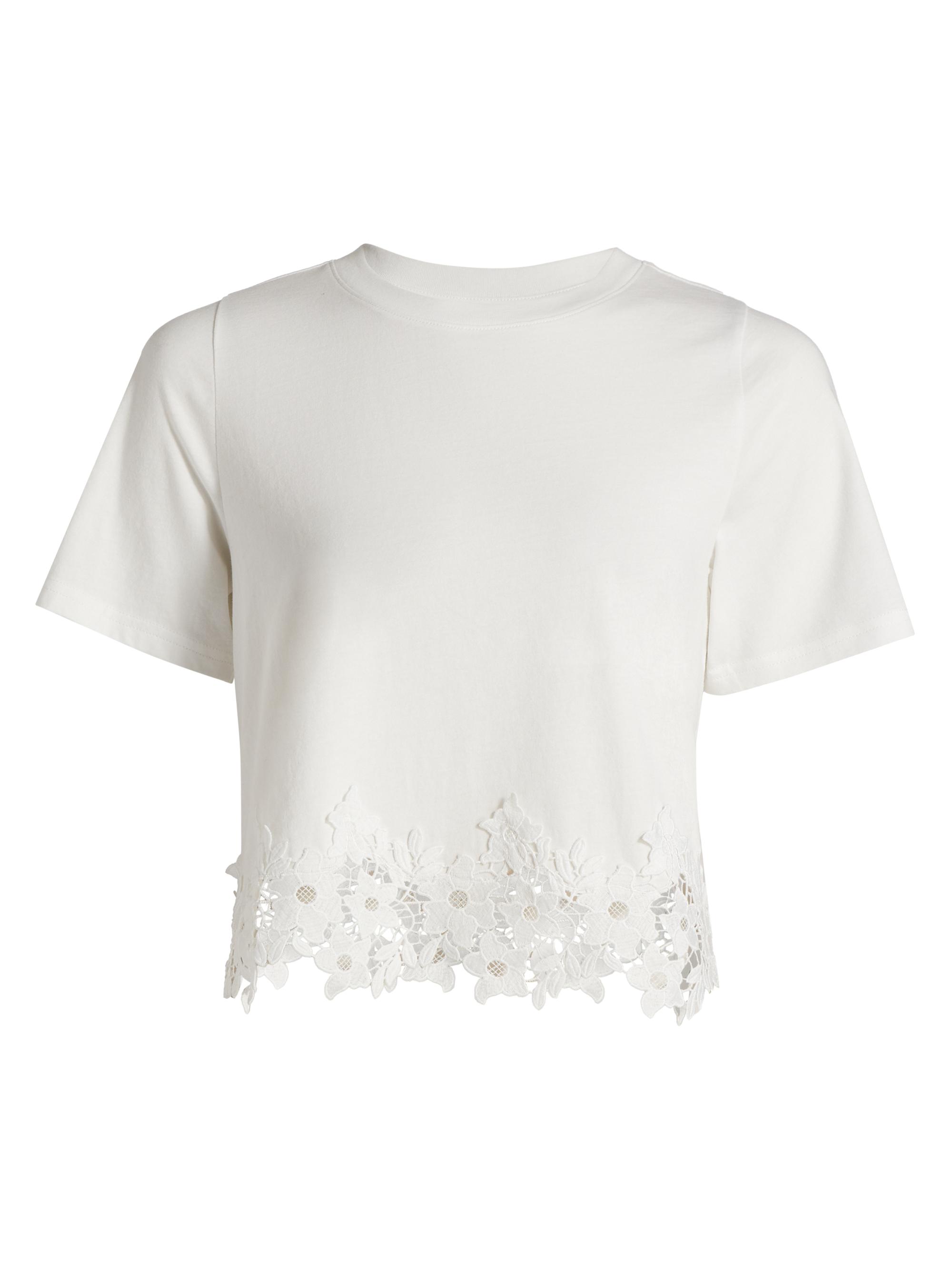 Cami NYC Women's Keanu Lace-Trim T-Shirt - White