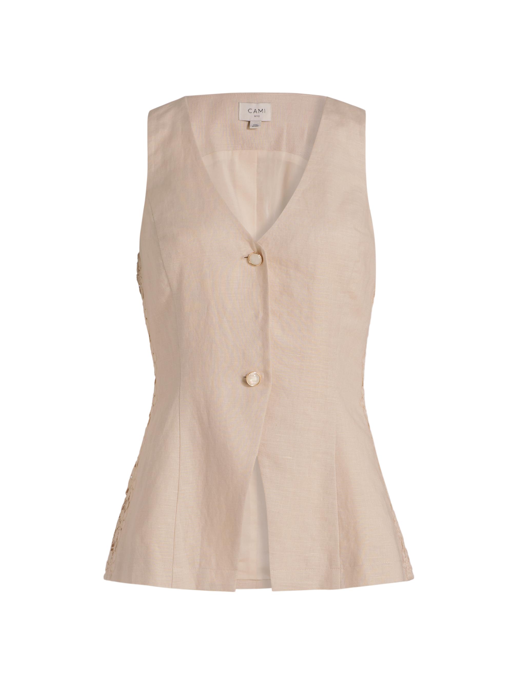 Cami NYC Women's Sabella Linen-Cotton Vest - Cannoli