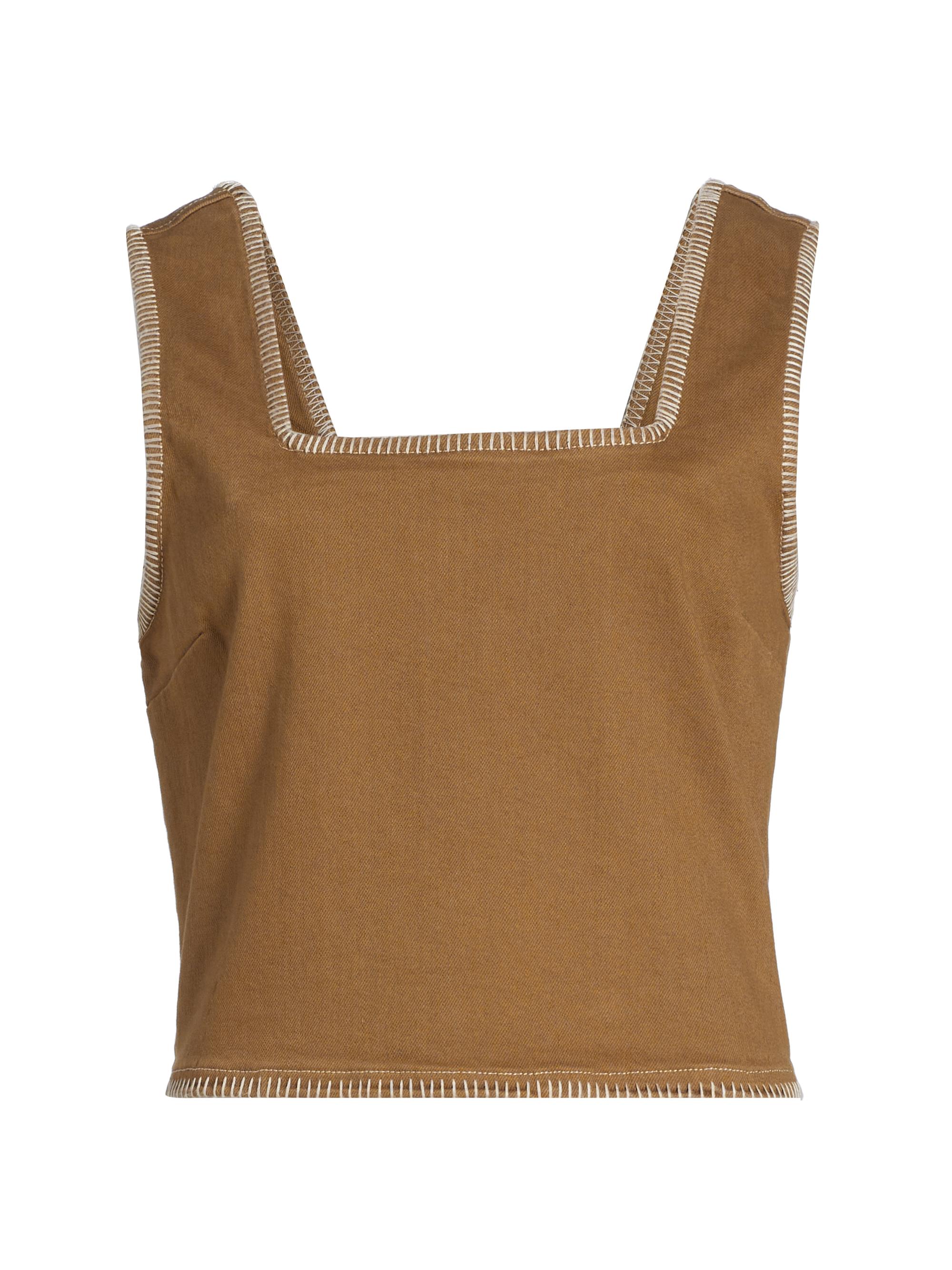 Rails Women's Carbon Denim Sleeveless Top - Safari Embroidered