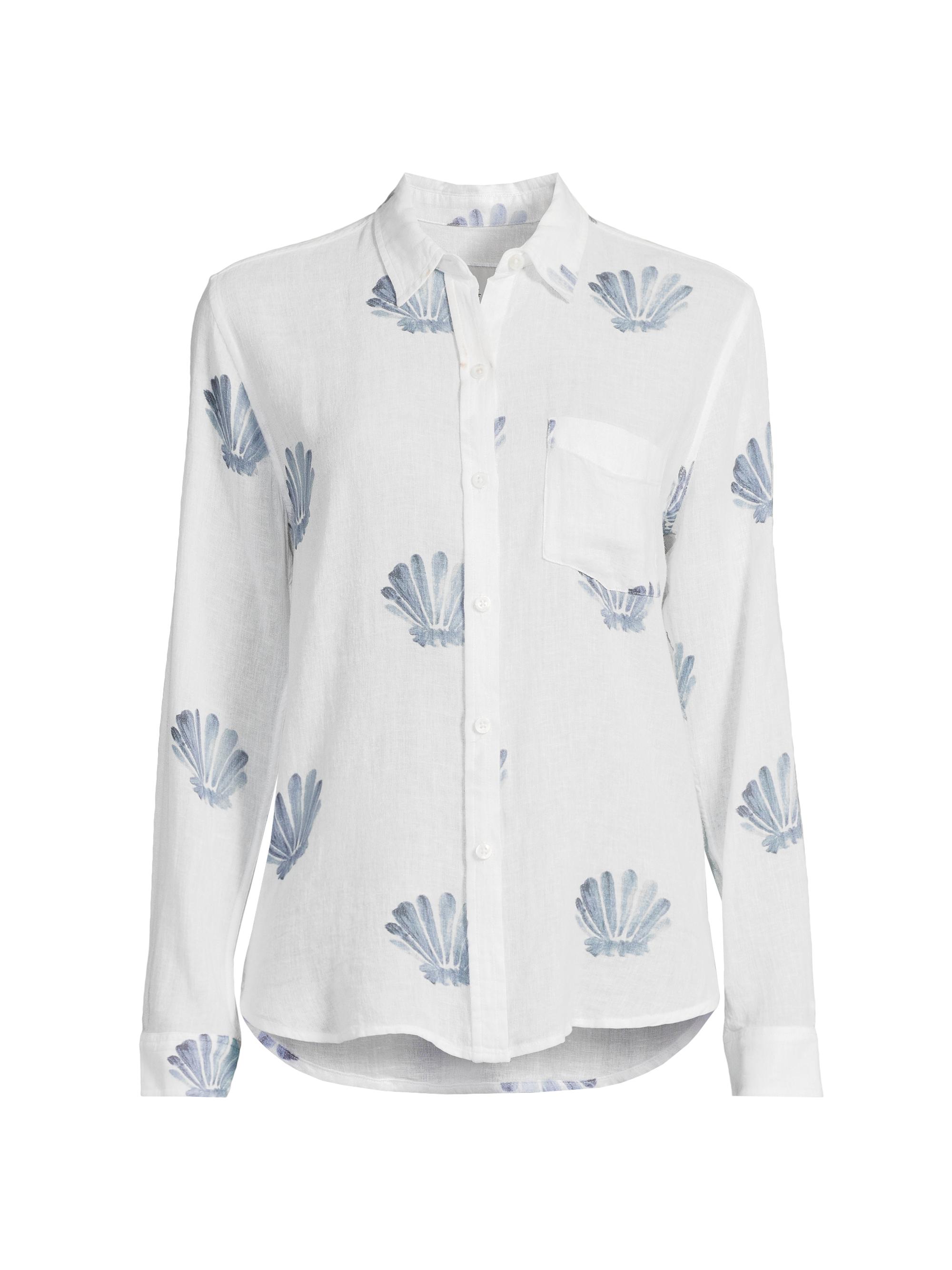 Rails Women's Charlie Seashell Linen-Blend Shirt - Blue Seashell