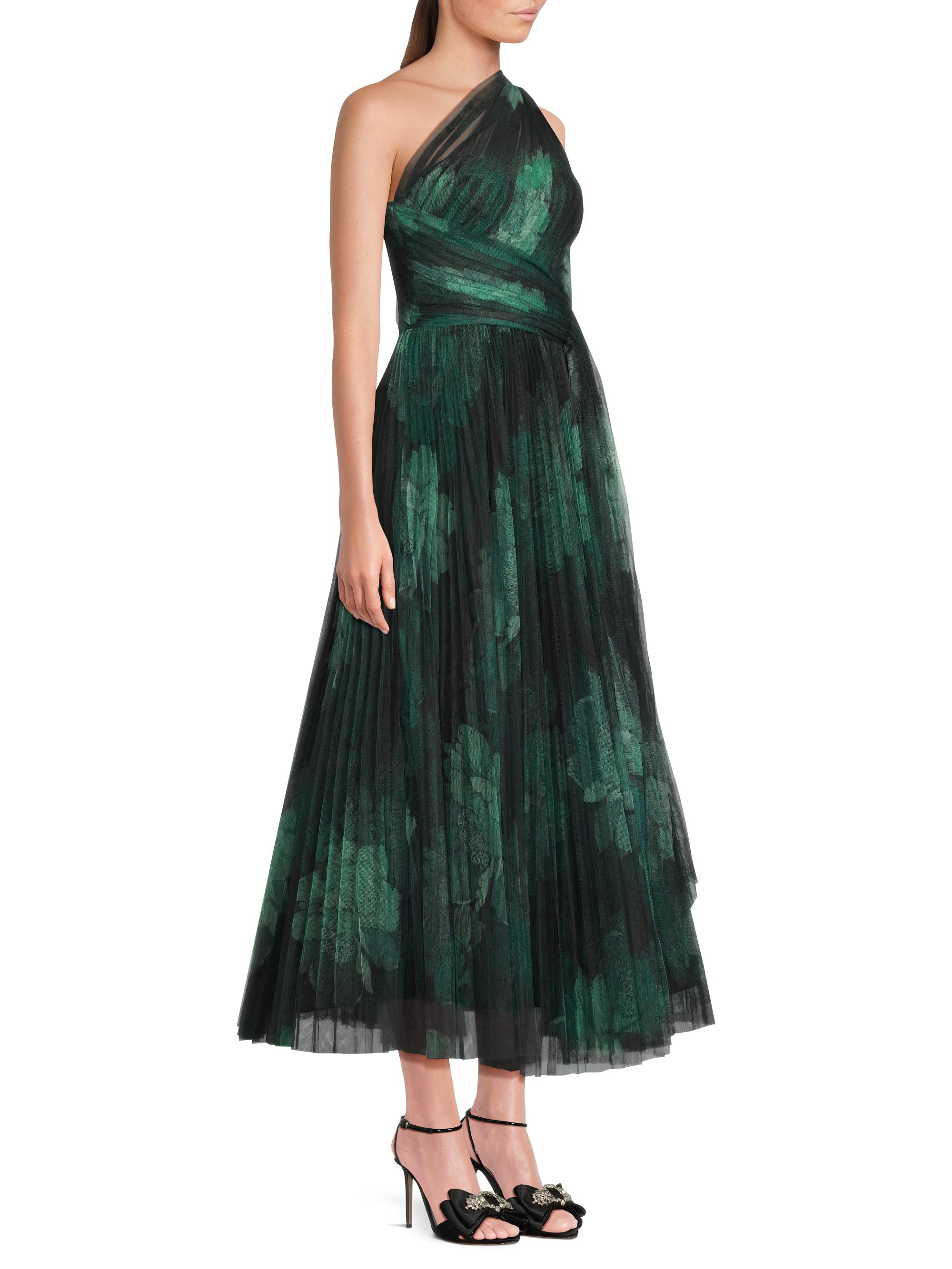 Philippa One-Shouler Tea-Length Gown