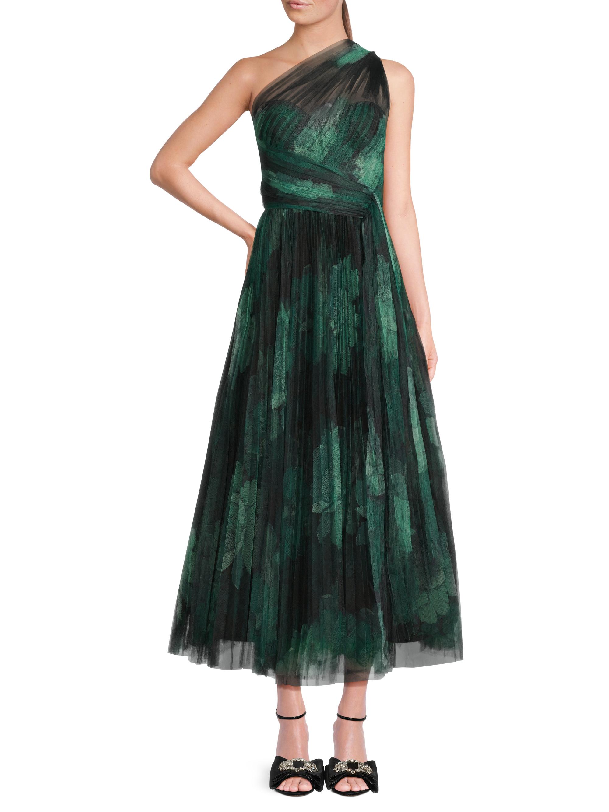 Philippa One-Shouler Tea-Length Gown