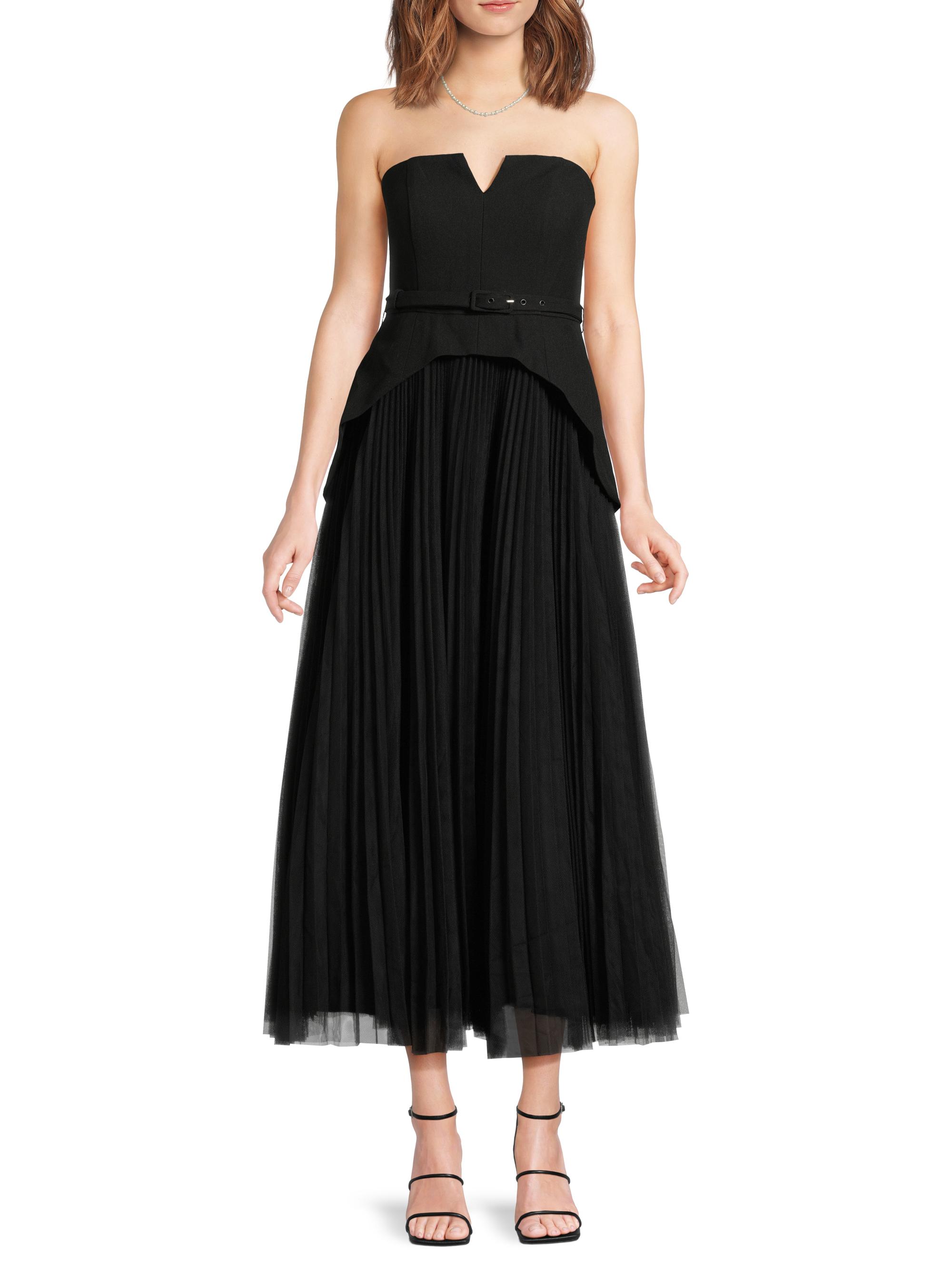 Hutch Women's Lilibet Strapless Mixed Media Gown - Black - Size 12