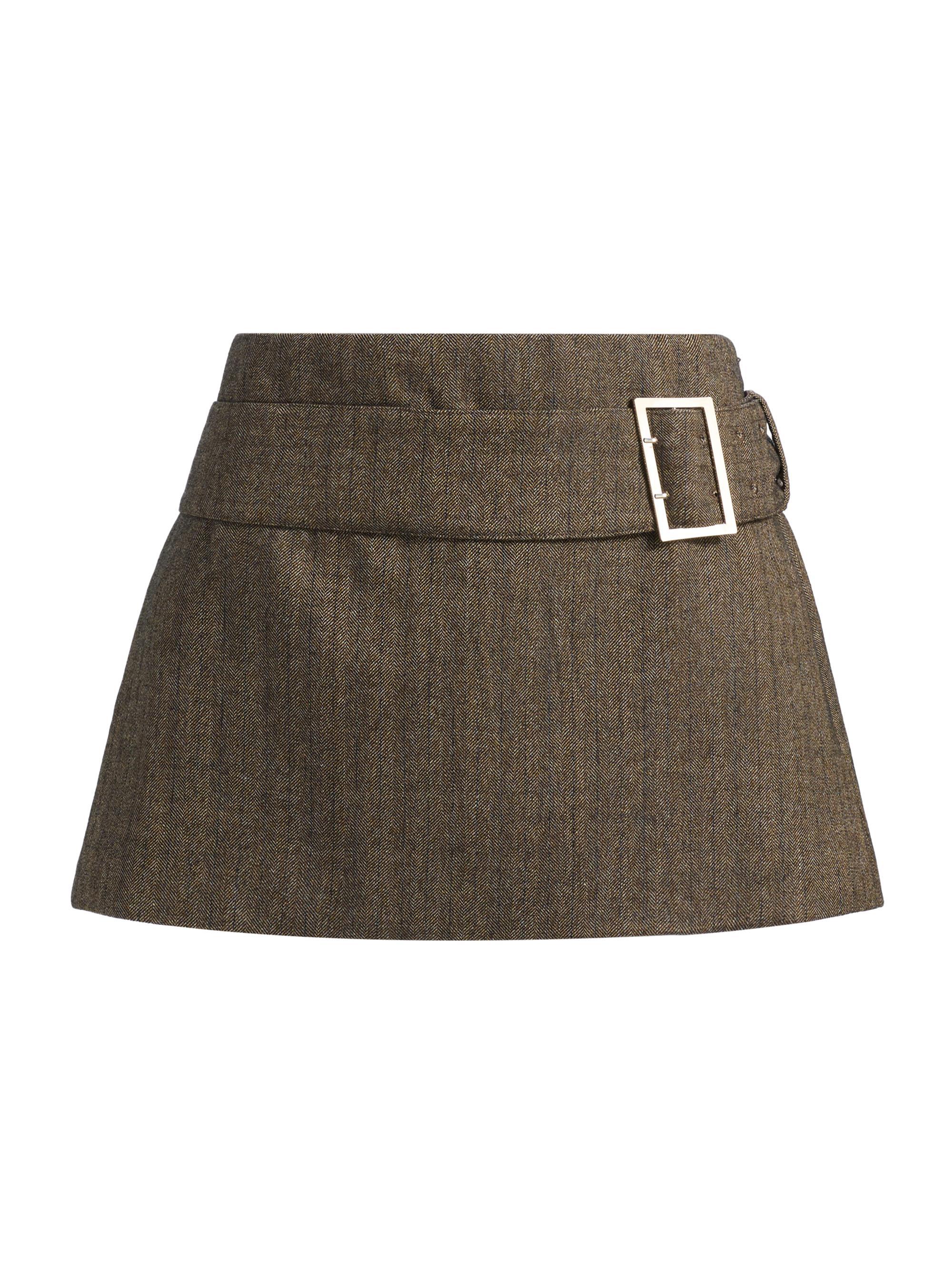 Ronny Kobo Women's Earhart Herringbone Miniskirt - Brown Multi