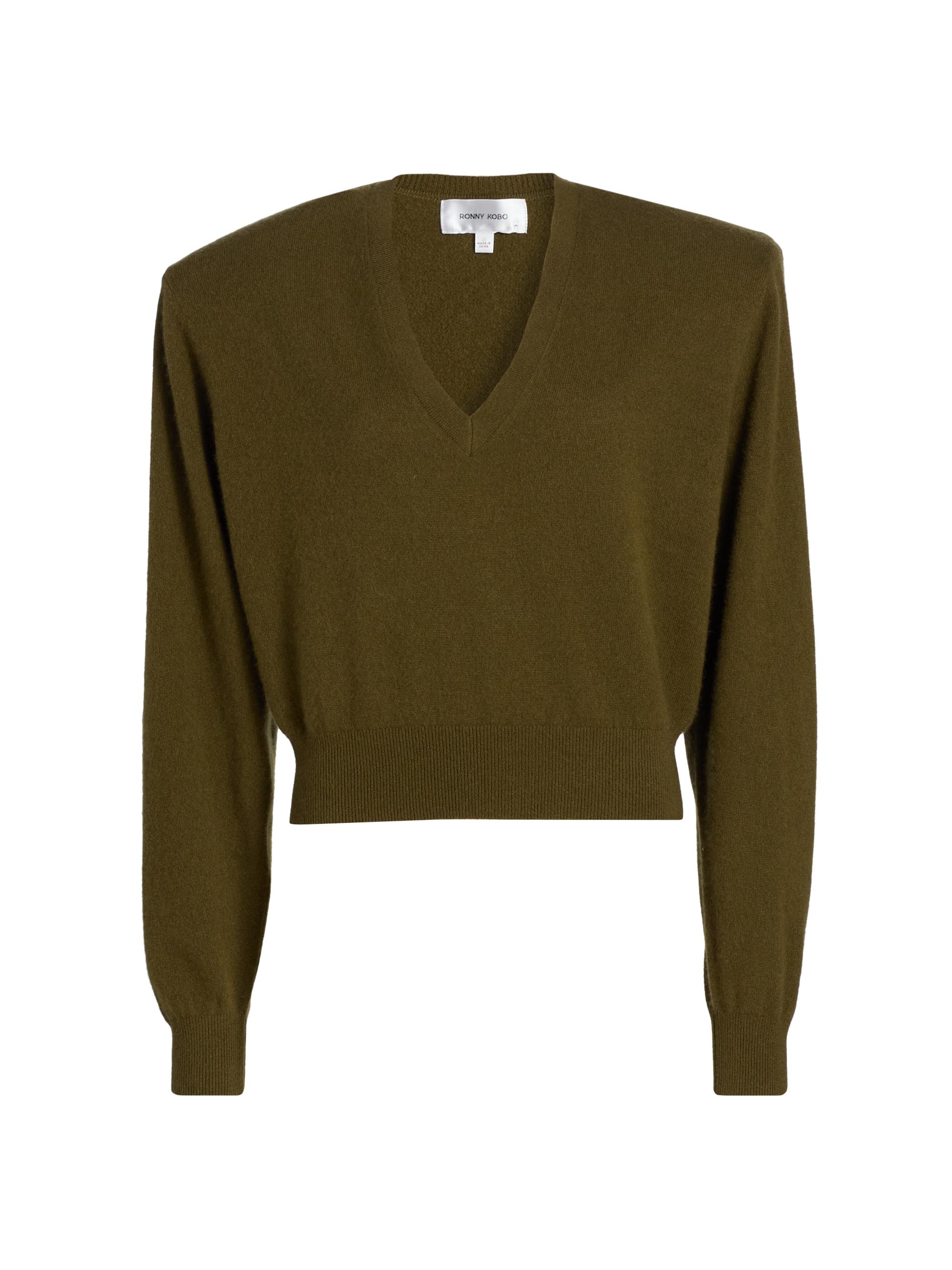 Ronny Kobo Women's Landen Cashmere Sweater - Olive