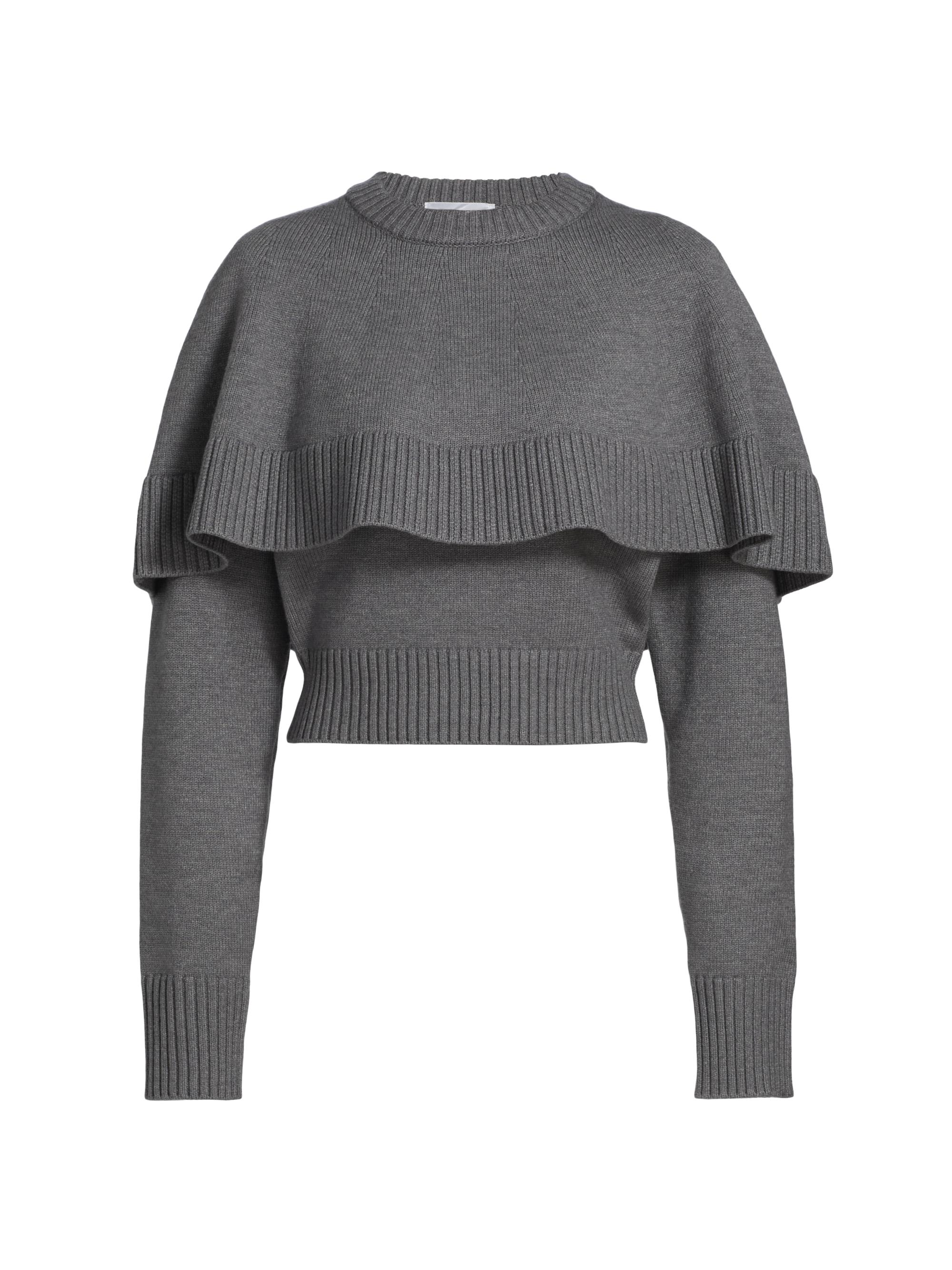 Ronny Kobo Women's Evian Rib-Knit Overlay Top - Grey