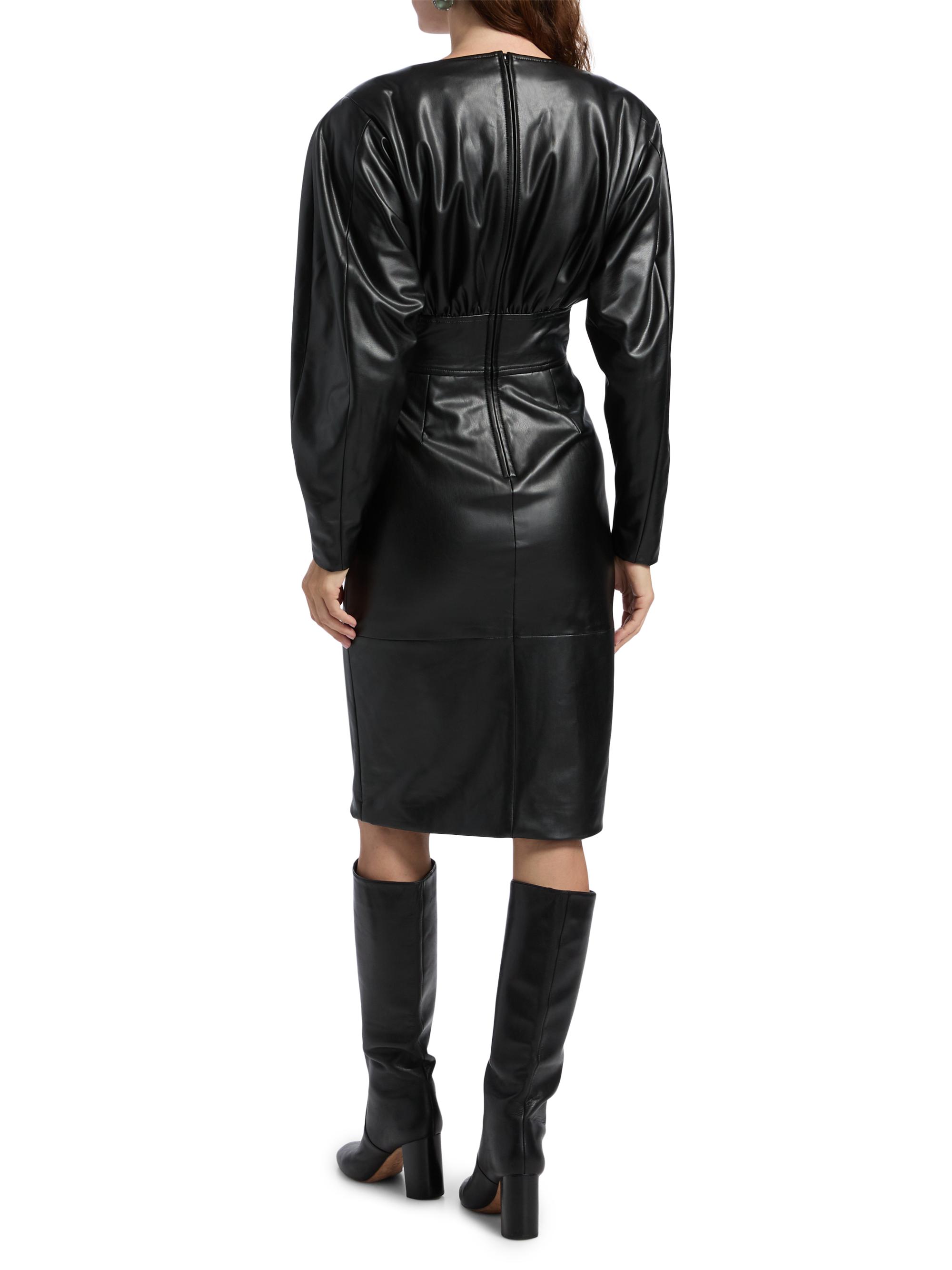 zodiac fashion how to dress for your sign Noir Muse Asymmetrical Faux Leather Dress – Blu Jean Blues