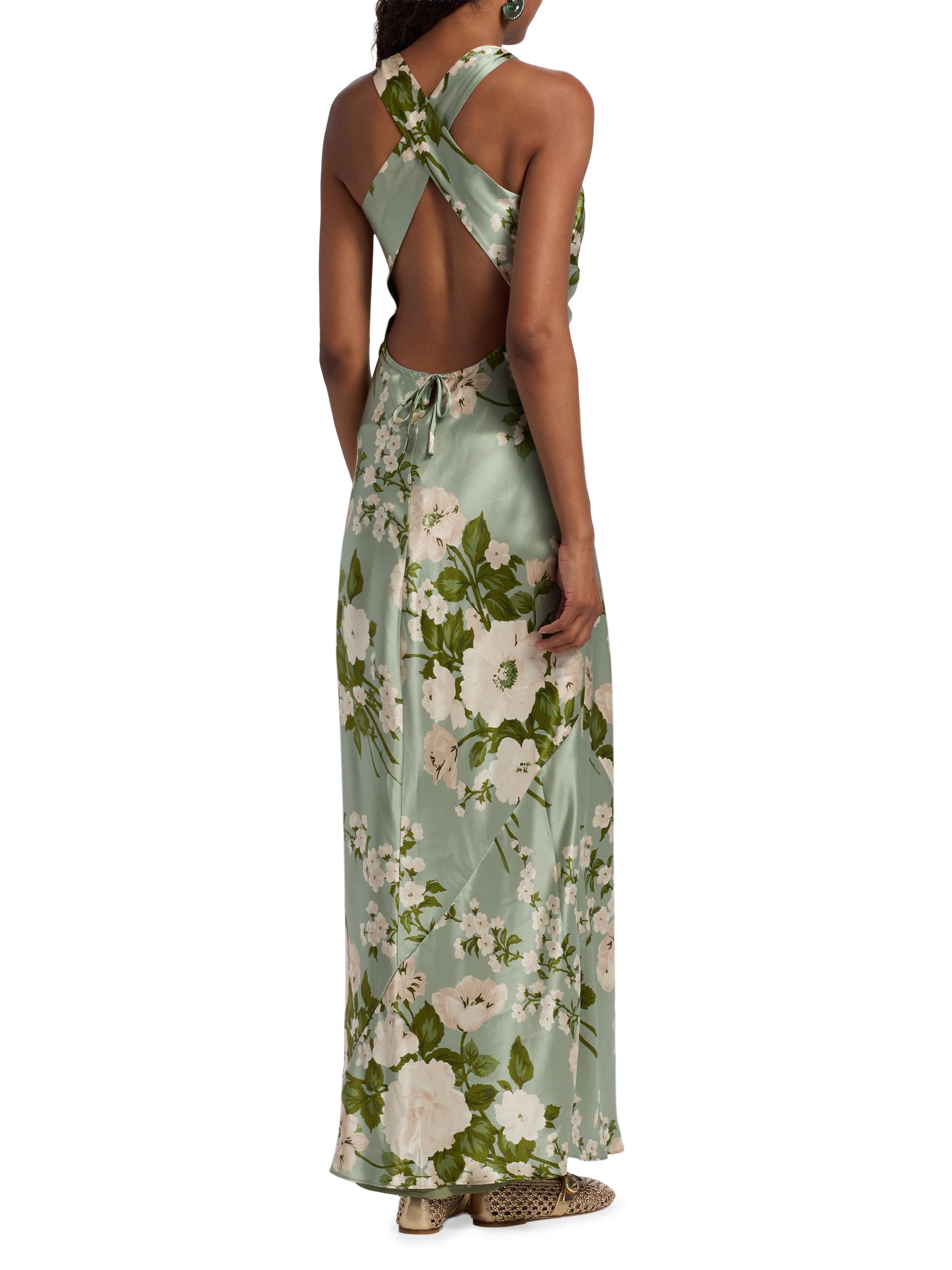 Reformation Anaiis Silk Floral Column Gown | Saks Fifth Avenue