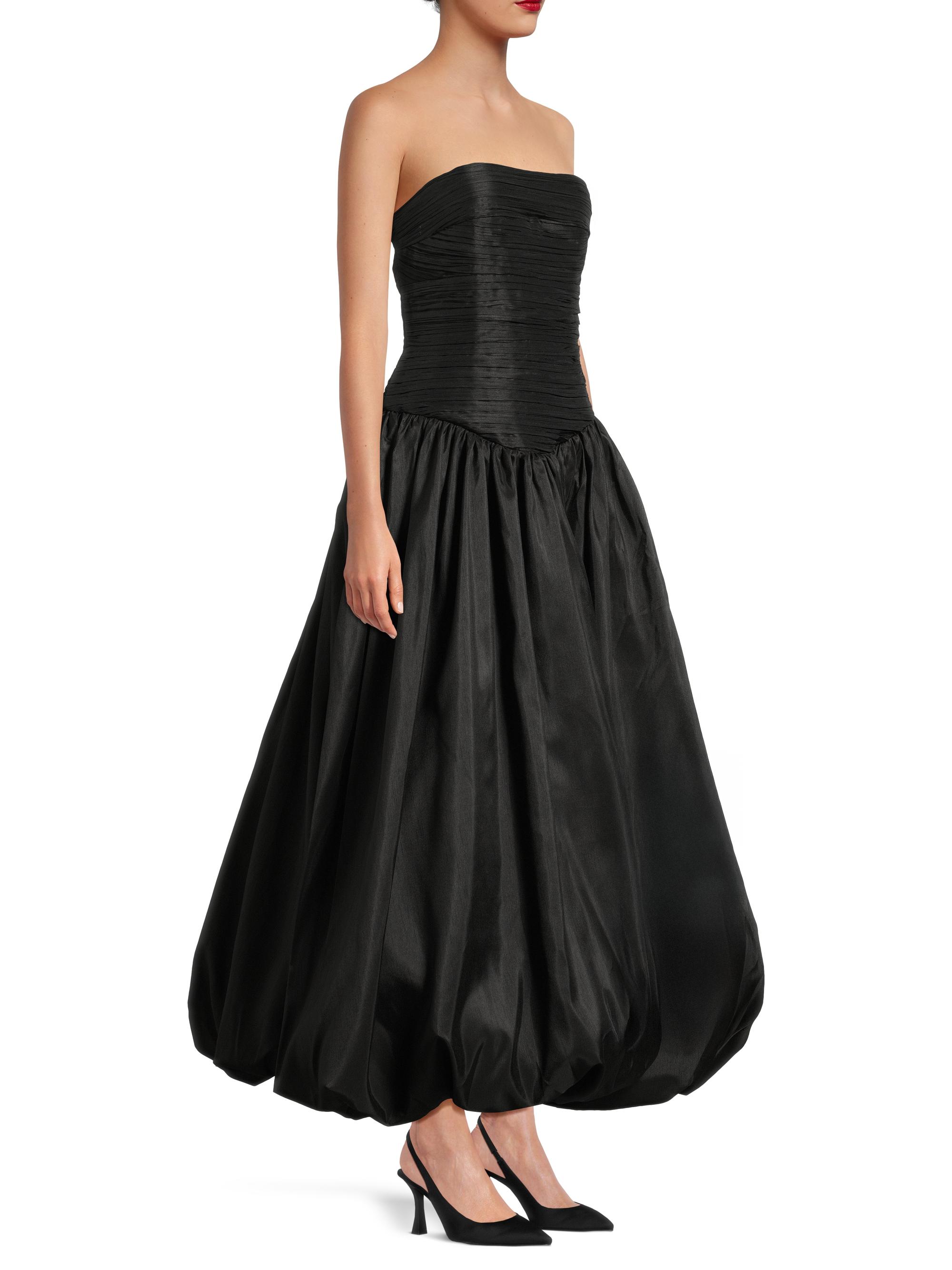 green emerald velvet dress Oakley Strapless Draped Maxi Dress | Ivory | Dresses main image 1