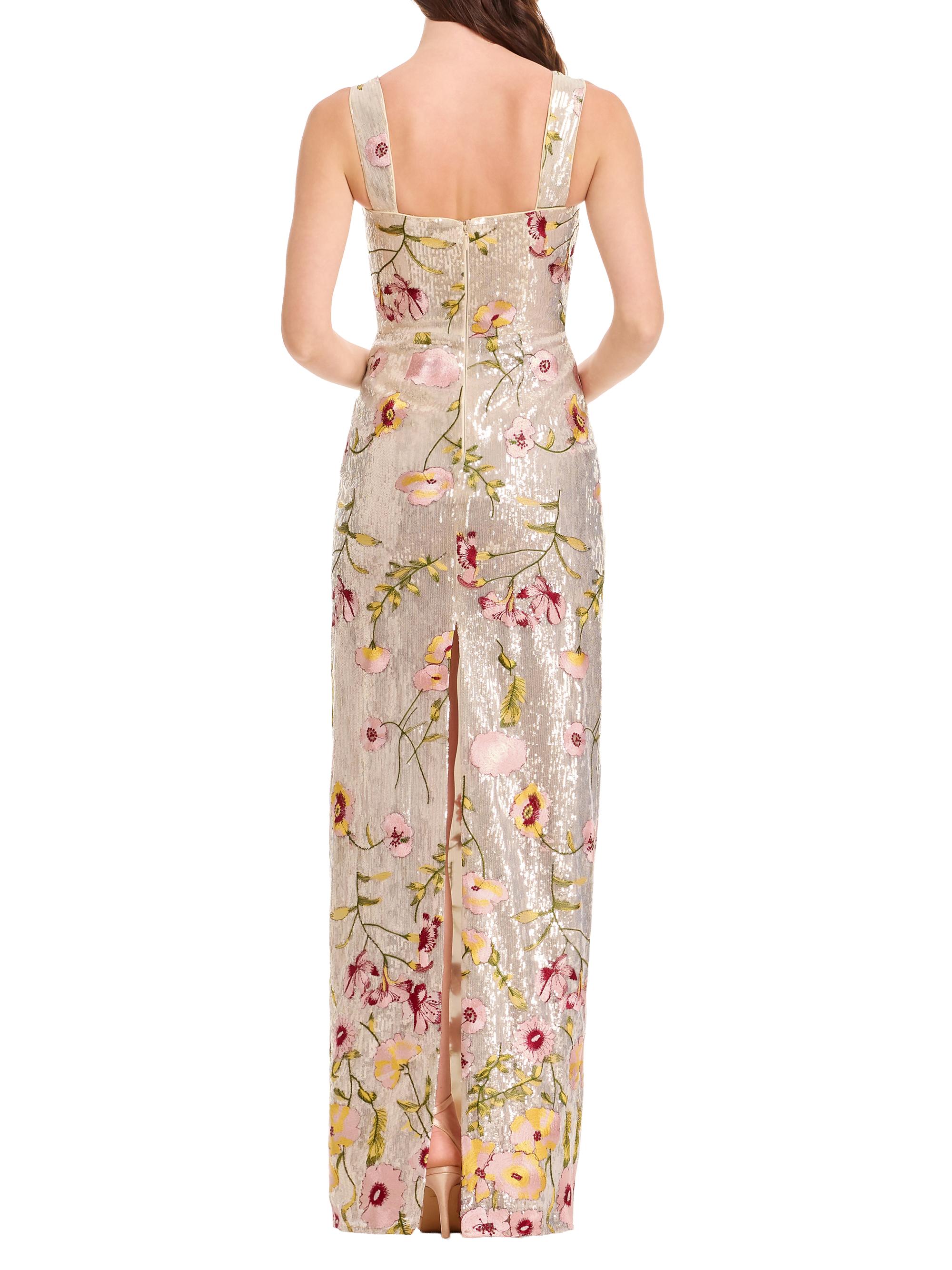 liv foster reese beaded floral-embroidered maxi dress Beige Floral Embroidered Maxi Dress Small main image 1