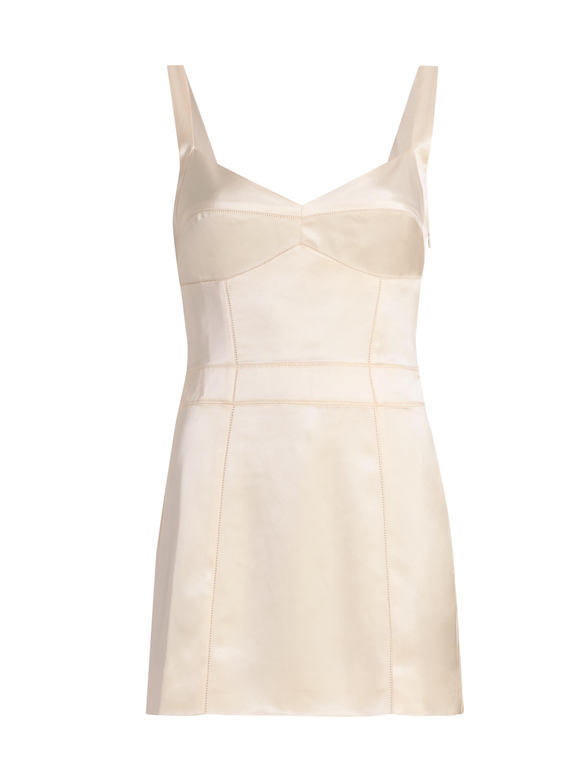 Reformation Women's Linda Satin Dress - Fior Di Latte