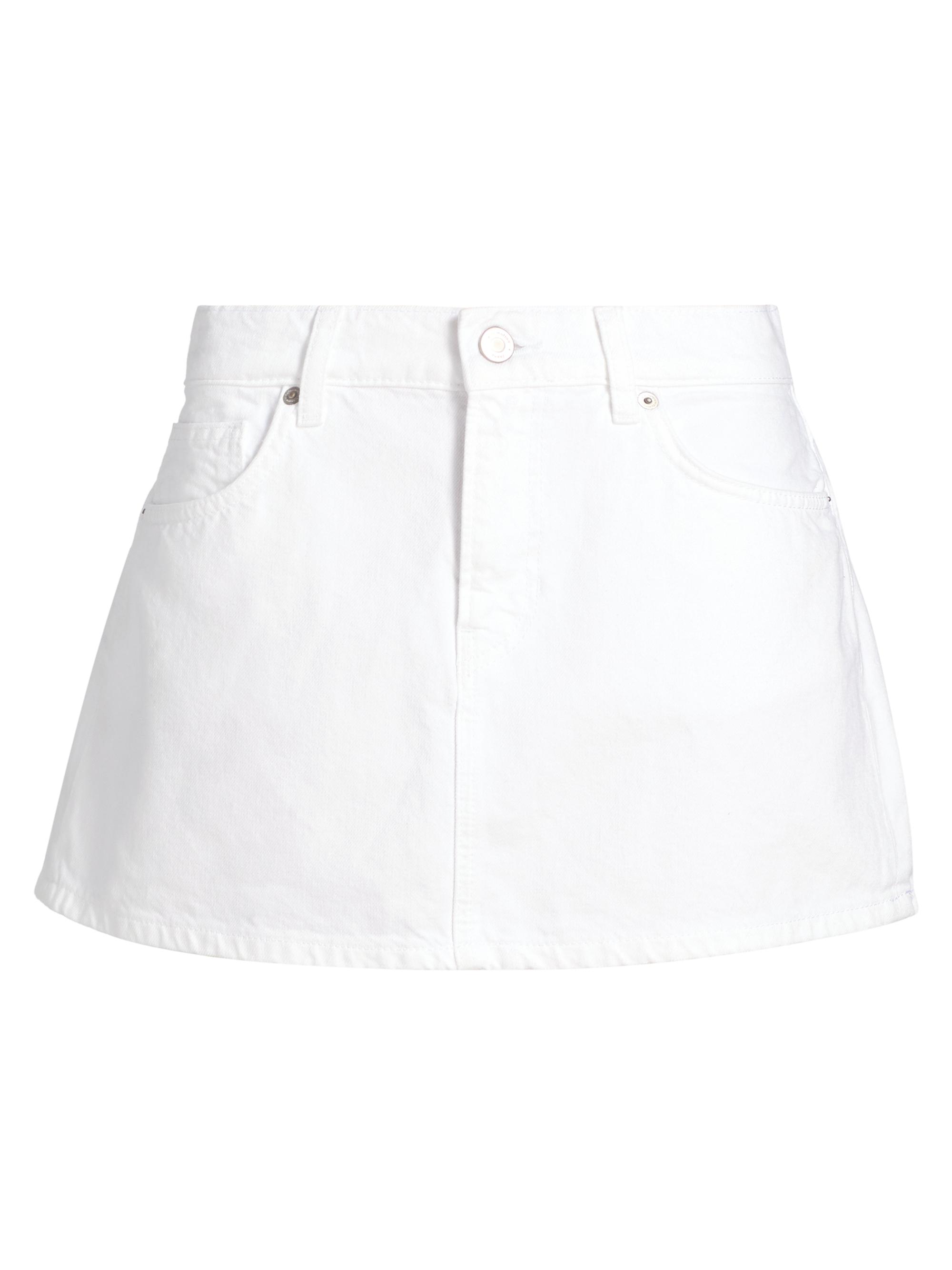 Reformation Women's Hazel Low-Rise Denim Miniskirt - Optic White