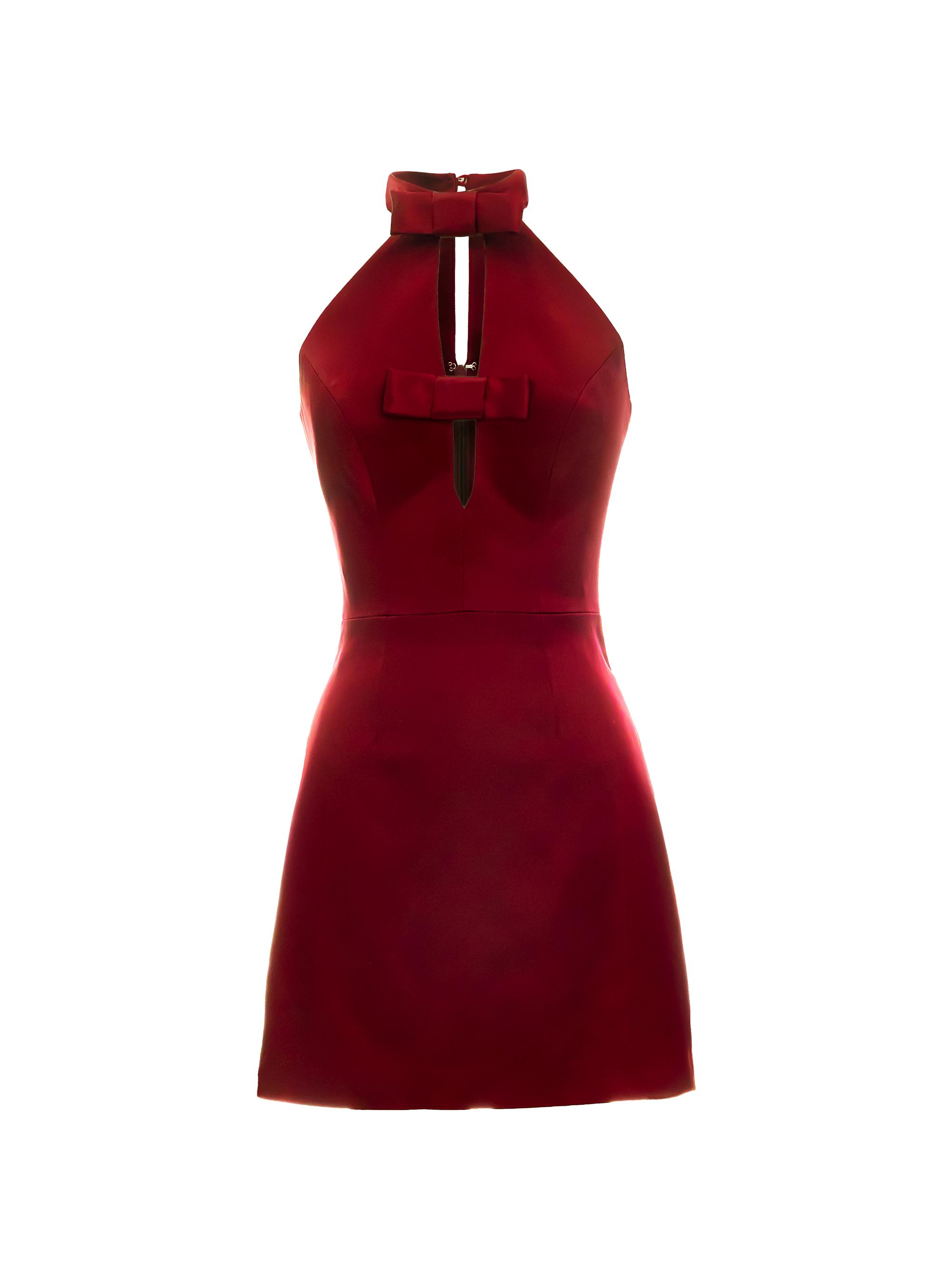 open lace back dress Red Satin A-line Sweetheart Homecoming Dresses MH555