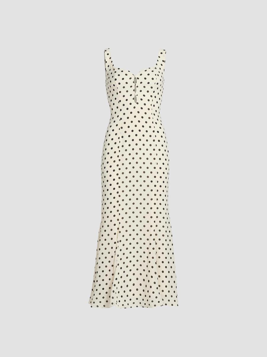 Reformation Laine Polka Dot Midi-Dress | Saks Fifth Avenue