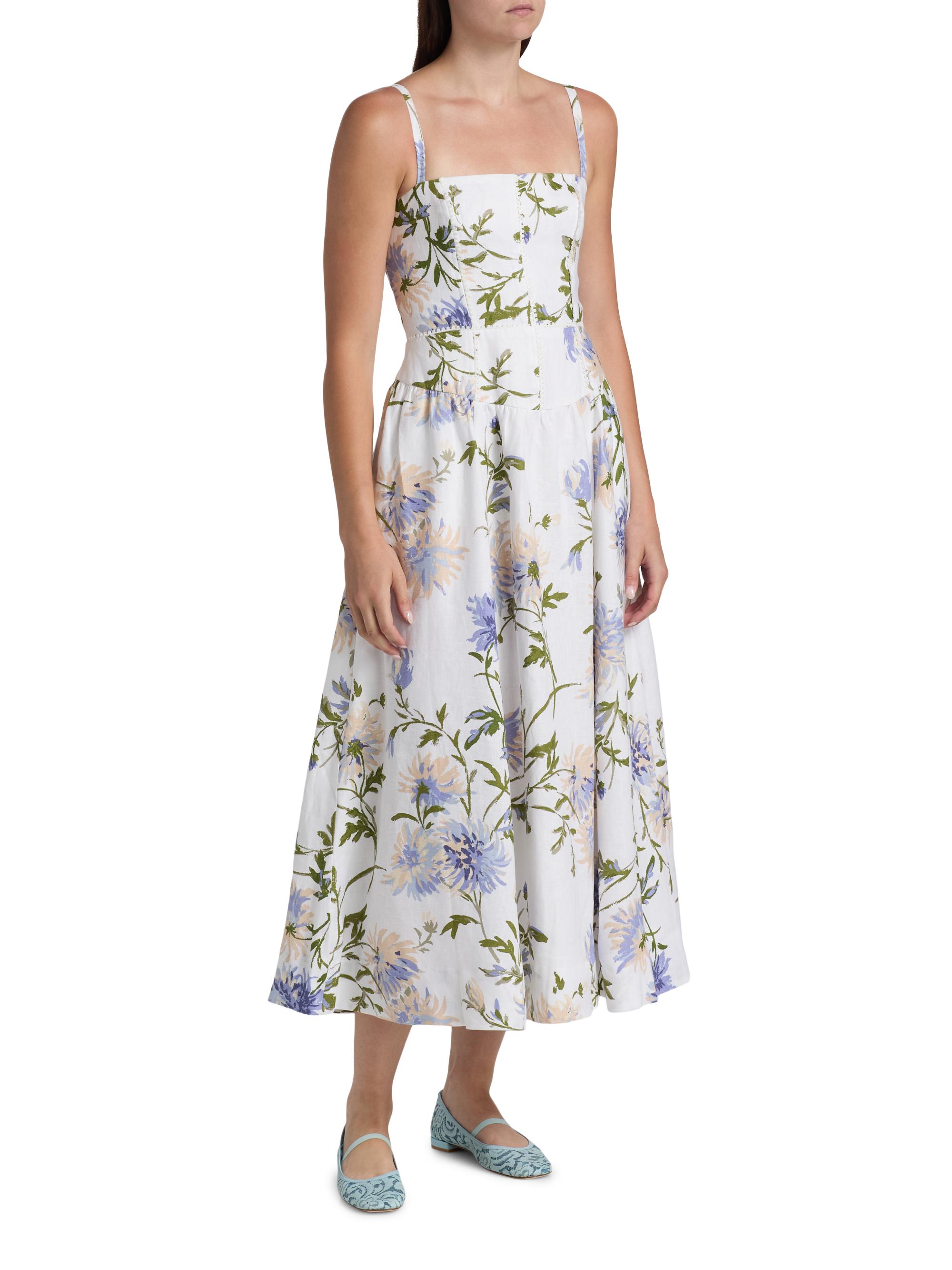 Katarin Linen A-Line Midi-Dress