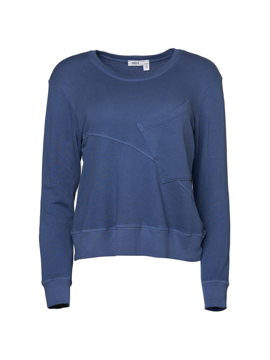 Wilt Women's Long-sleeve Seamed Pocket Sweatshirt In Purple