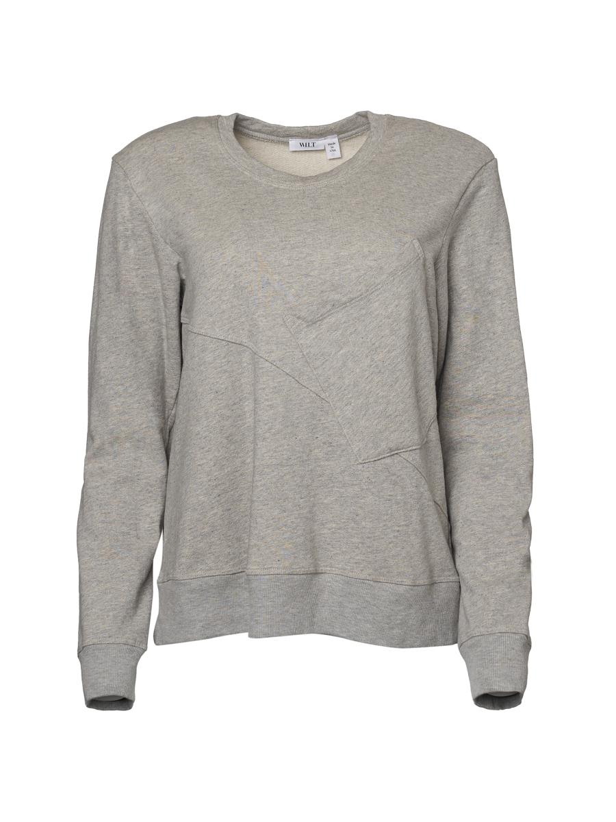 Wilt Women's Long-sleeve Seamed Pocket Sweatshirt In Gray