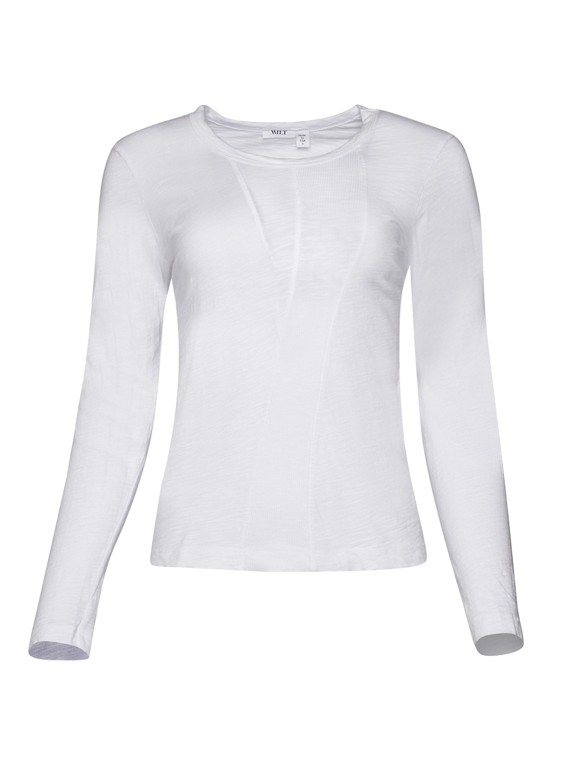 Wilt Women's Long-Sleeve Cotton Slub Tee - White