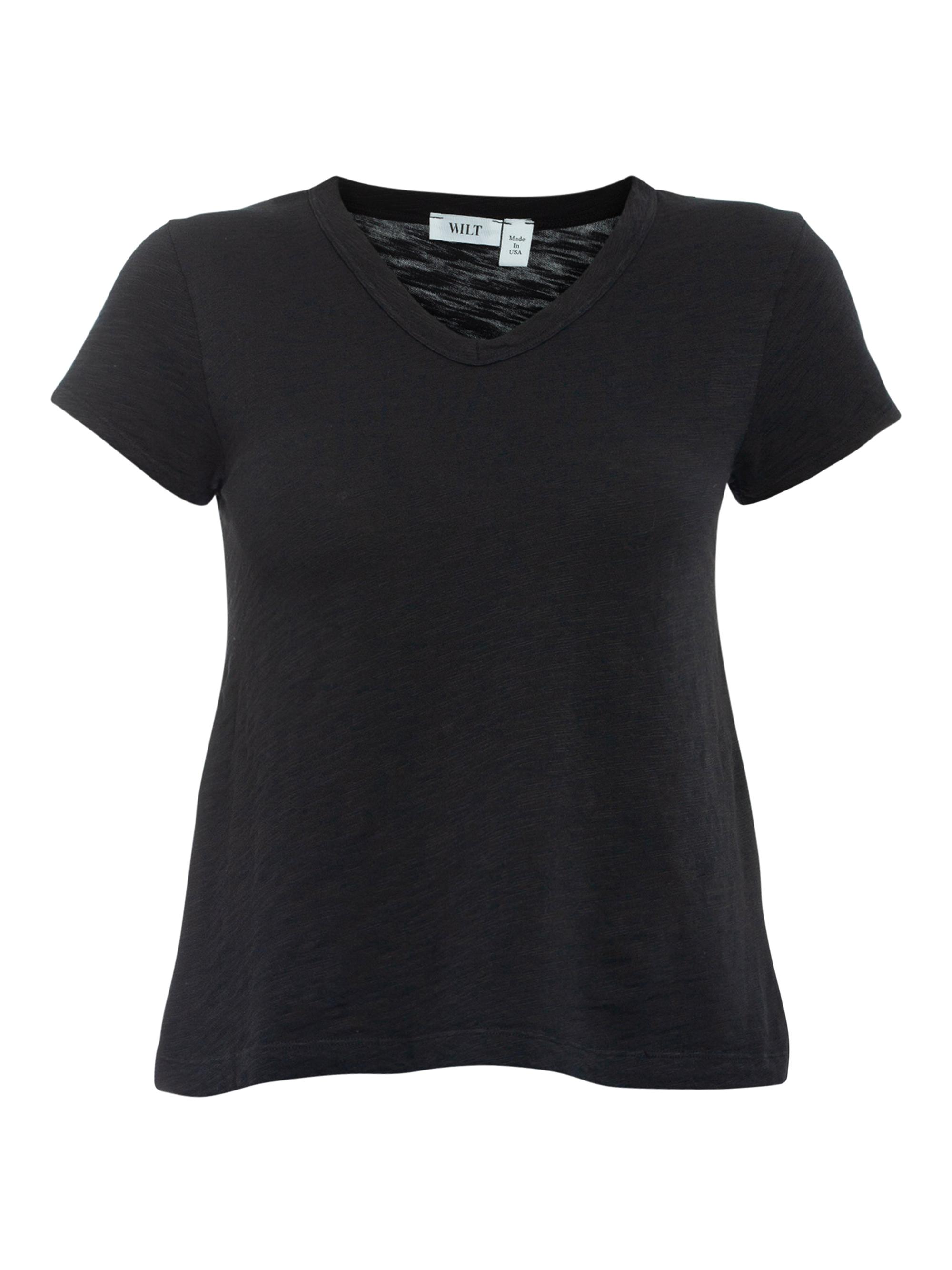 Wilt Women's V-Neck Short Sleeve Baby Baby Fit T-Shirt - Black