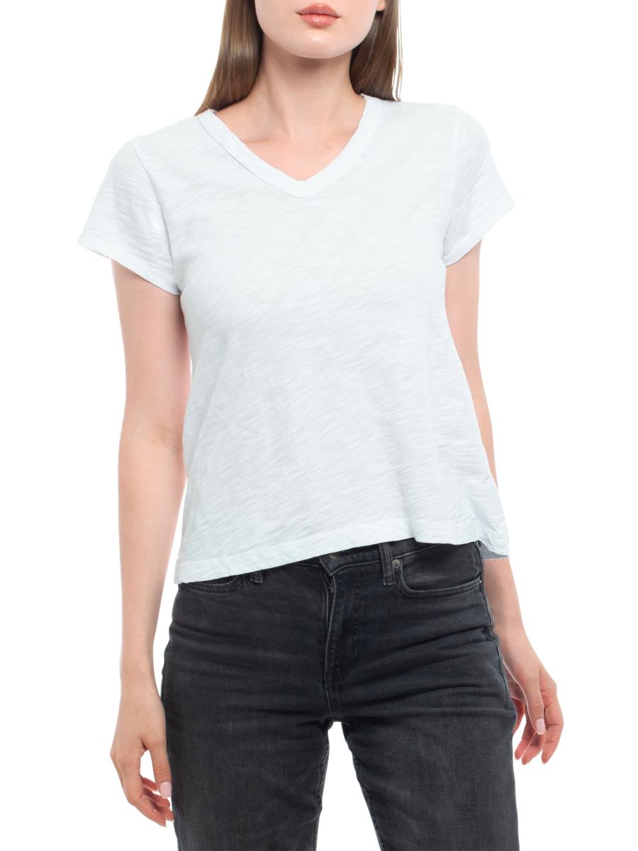 Wilt Women's V-neck Short Sleeve Baby Baby Fit T-shirt In White