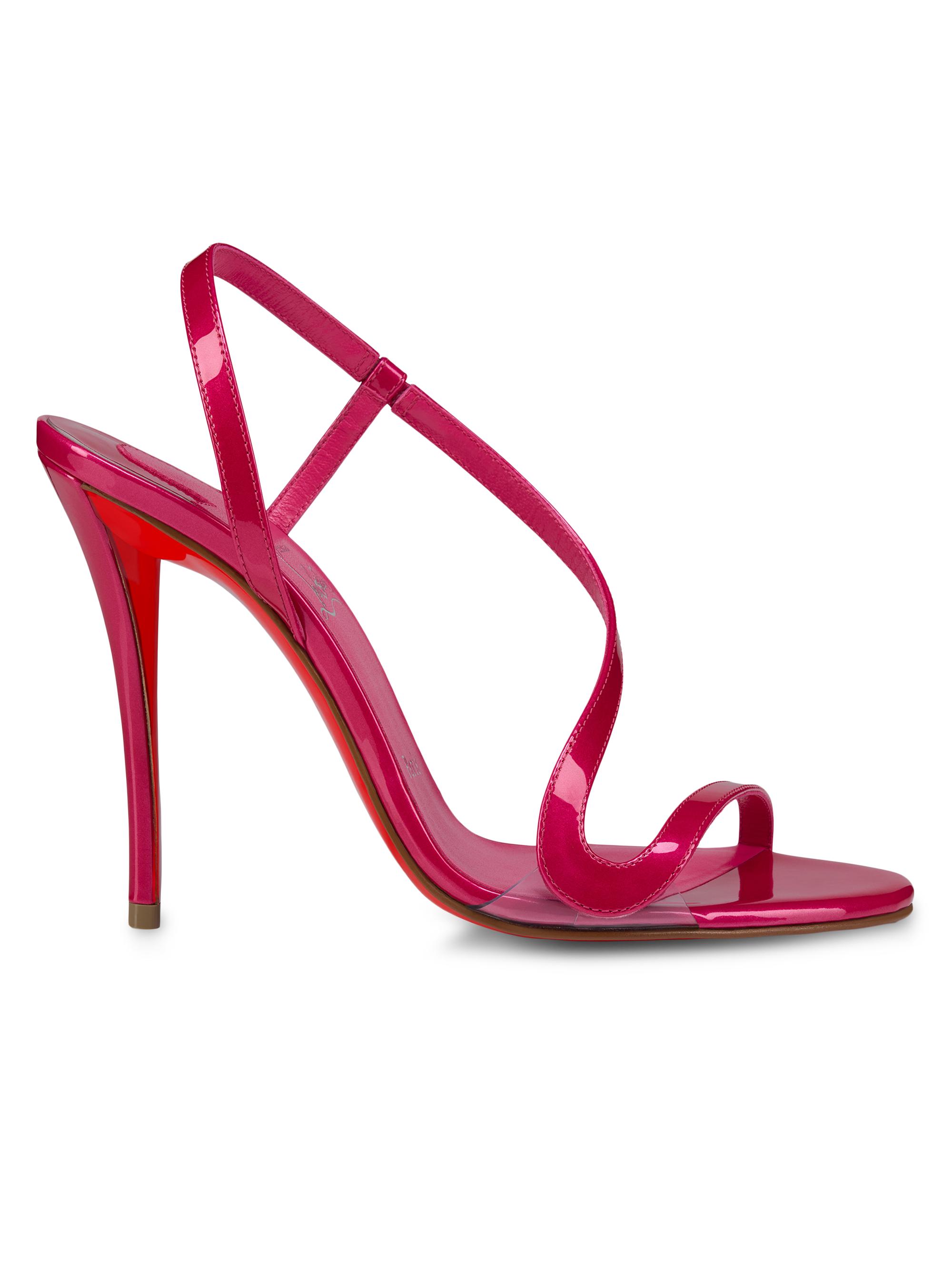 Christian Louboutin Women's Rosa Z Patent Leather 100MM Sandals - Pinup
