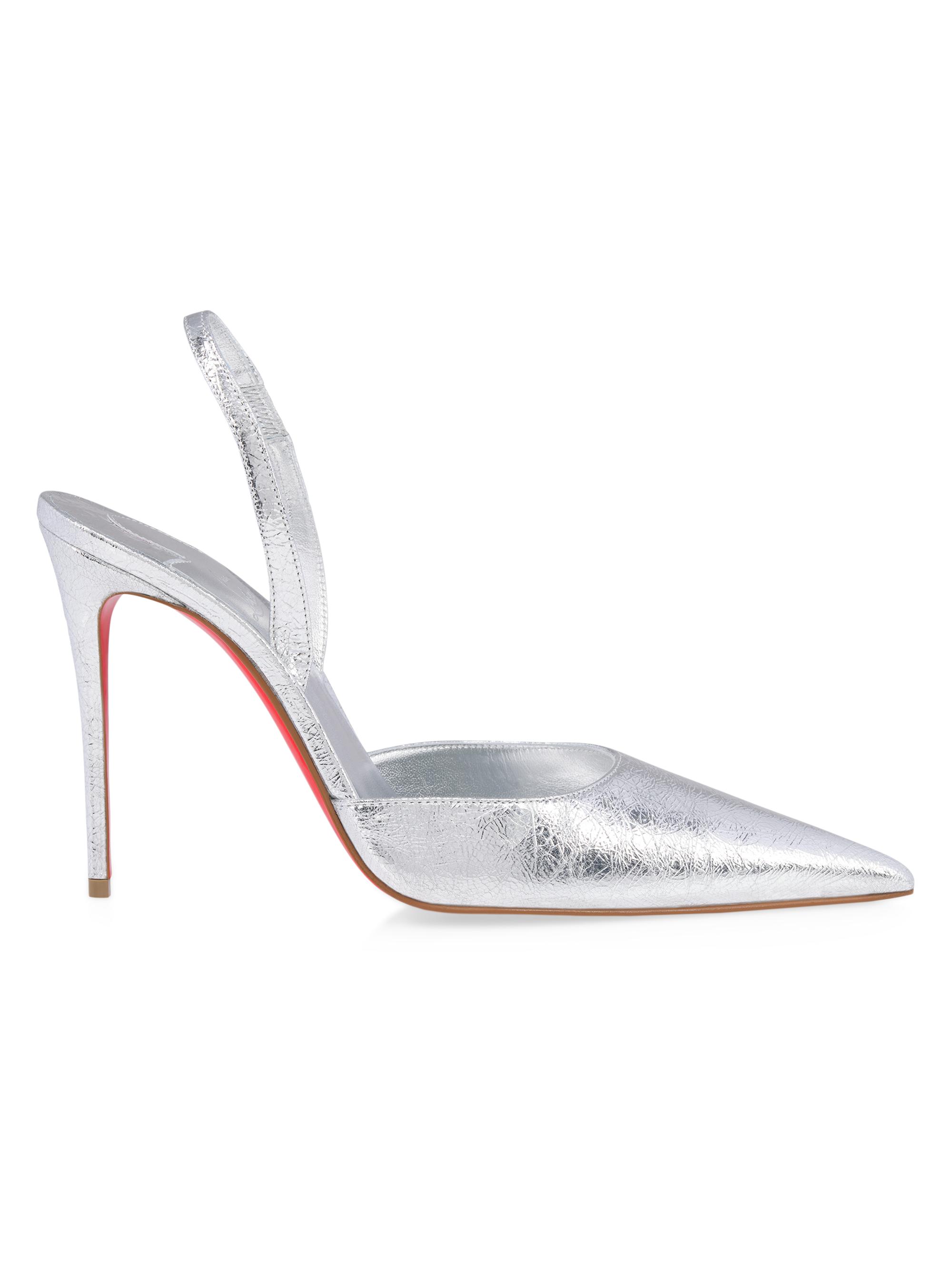 Christian Louboutin Kate Max 100MM Leather O Slingbacks | Saks