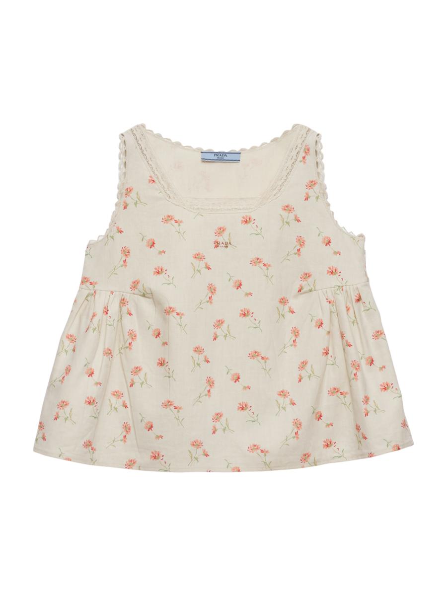 PRADA プラダ Floral print linen ミニドレス ＊日本入手困難＊ 0400022987335?wid=900
