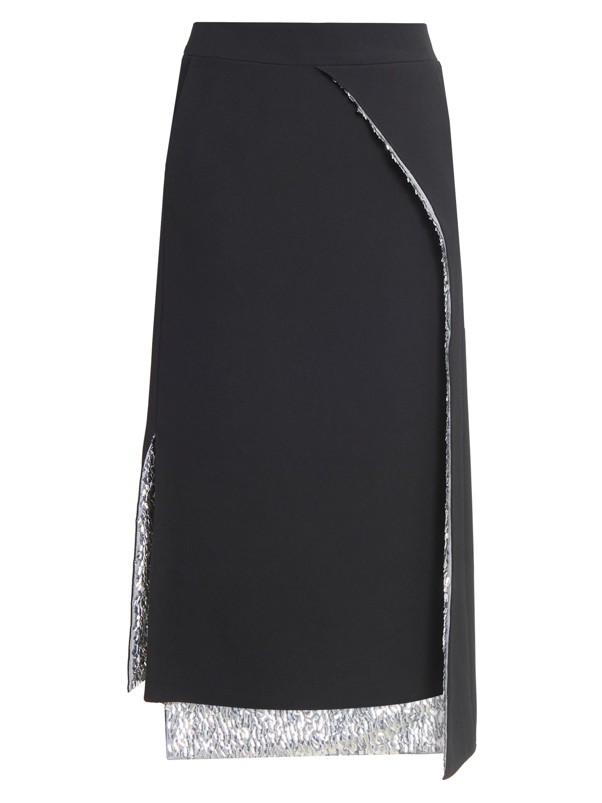 Paco Rabanne Women's Sequined Crepe Midi Skirt - Black