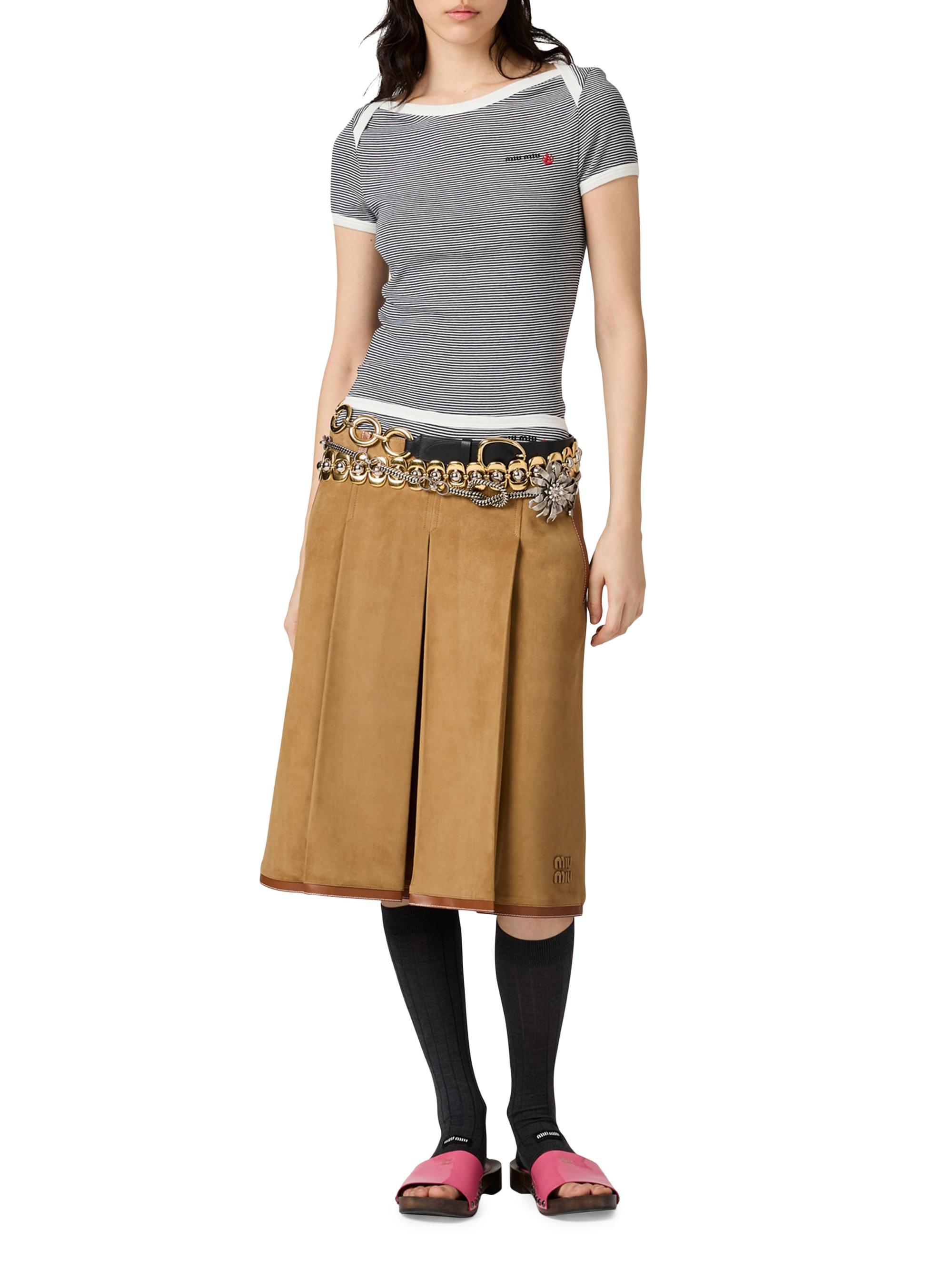 Miu Miu Petit Bateau x Miu Miu Ribbed Jersey T-Shirt | Saks Fifth