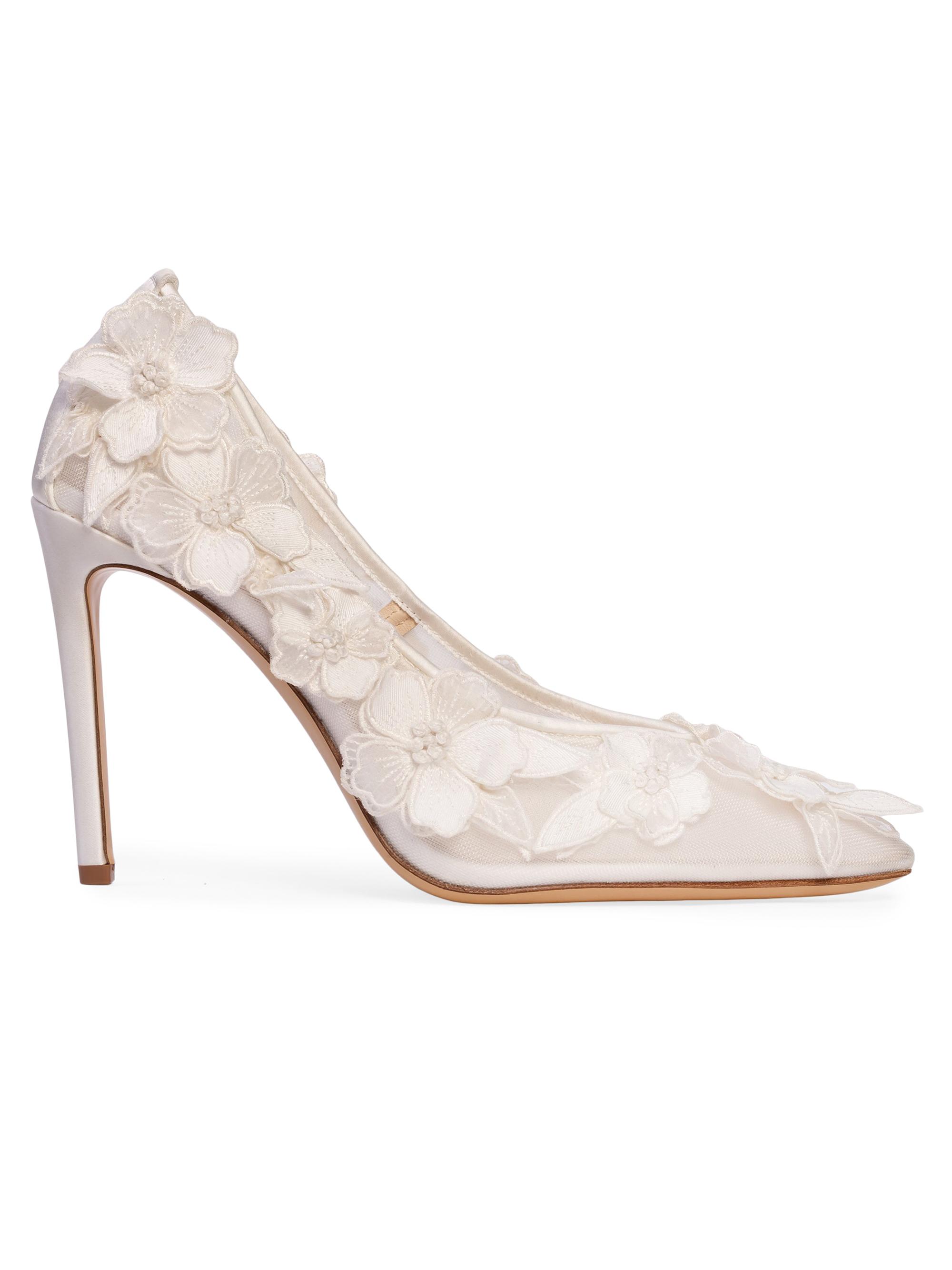 Anne Barge Women's La Rose Satin Pumps - White Satin