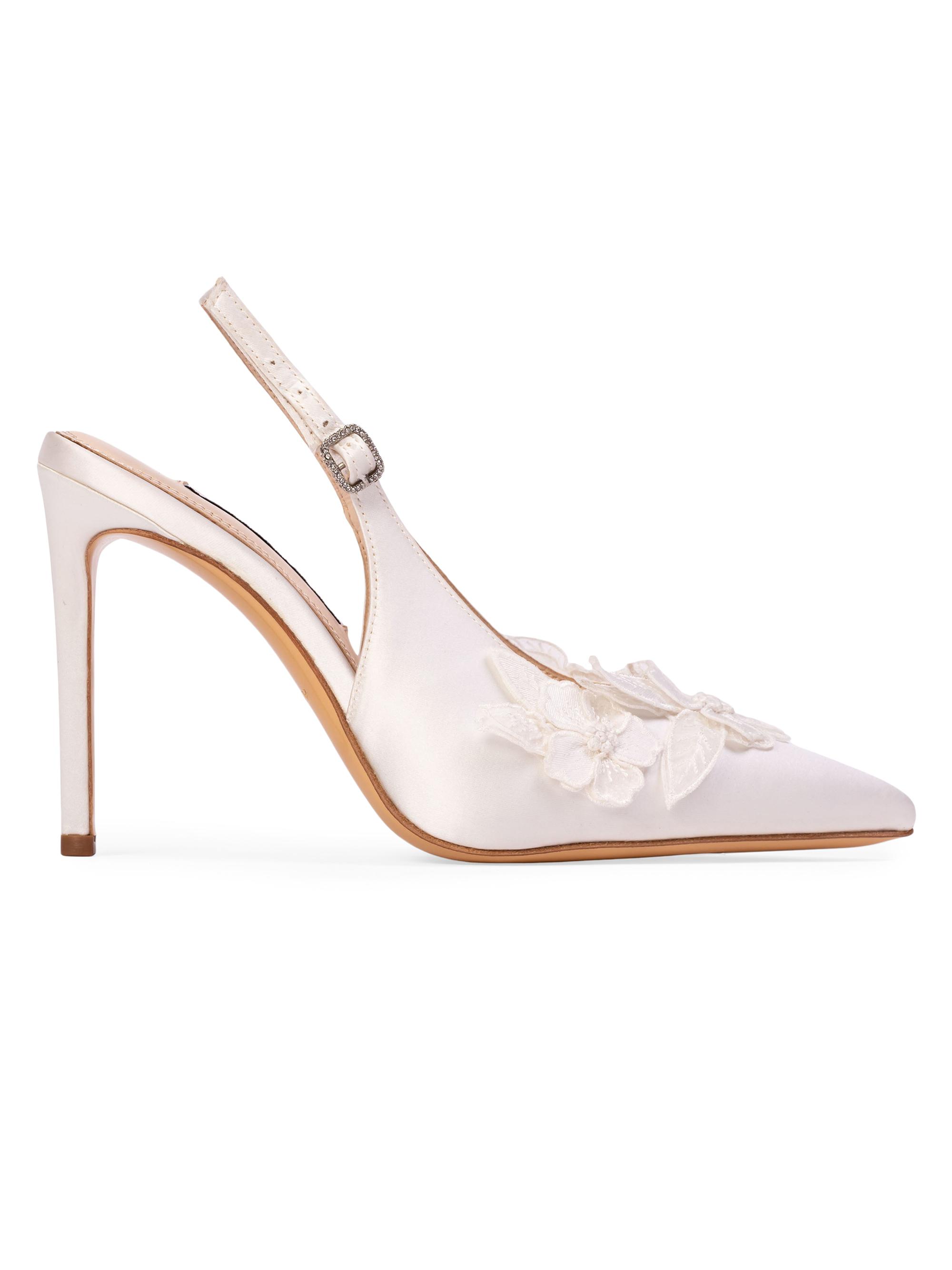 Anne Barge Women's Poppy Slingback Pumps - White Satin
