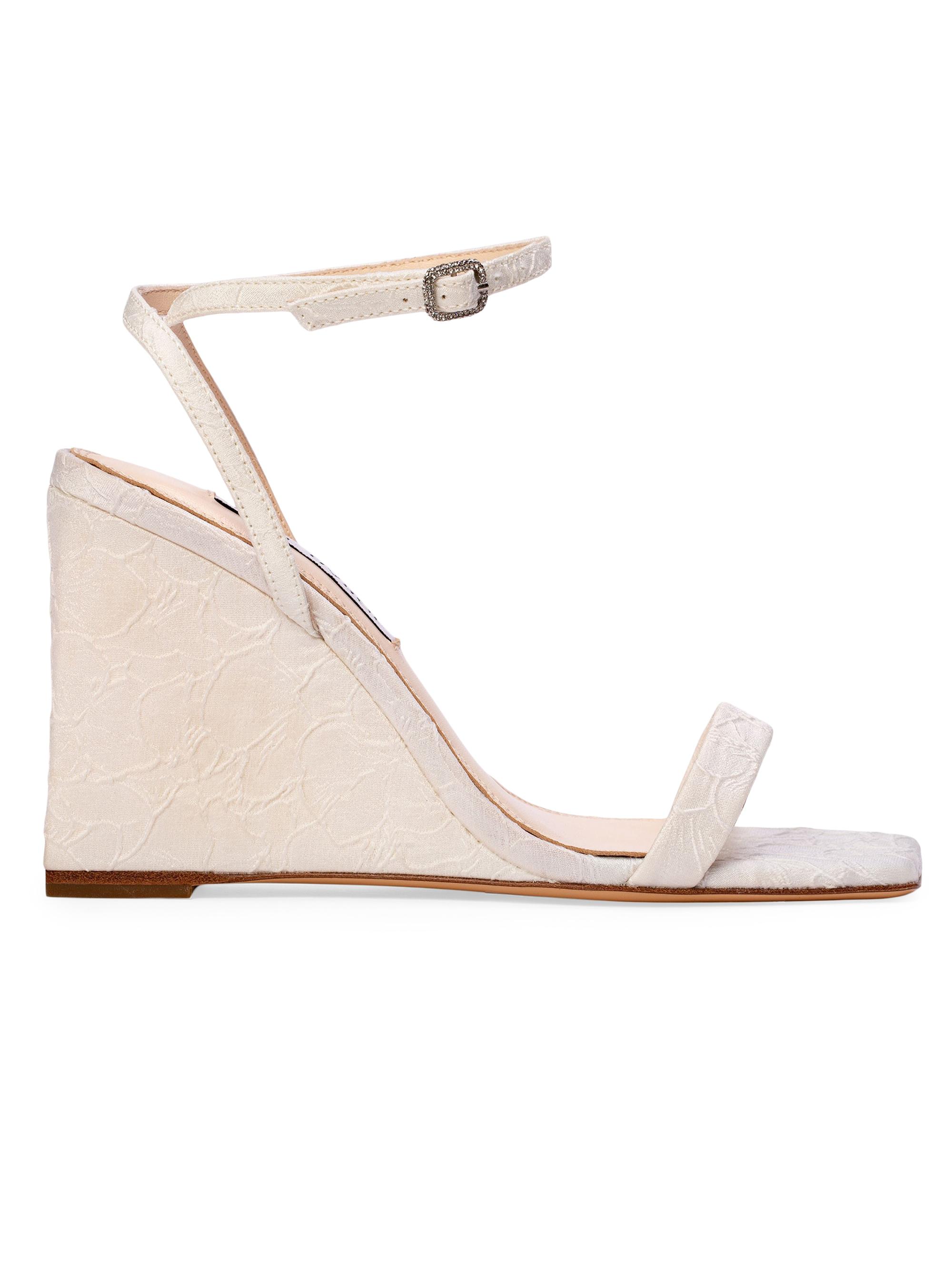 Anne Barge Women's Ella Jacquard Wedge Sandals - White Jacquard
