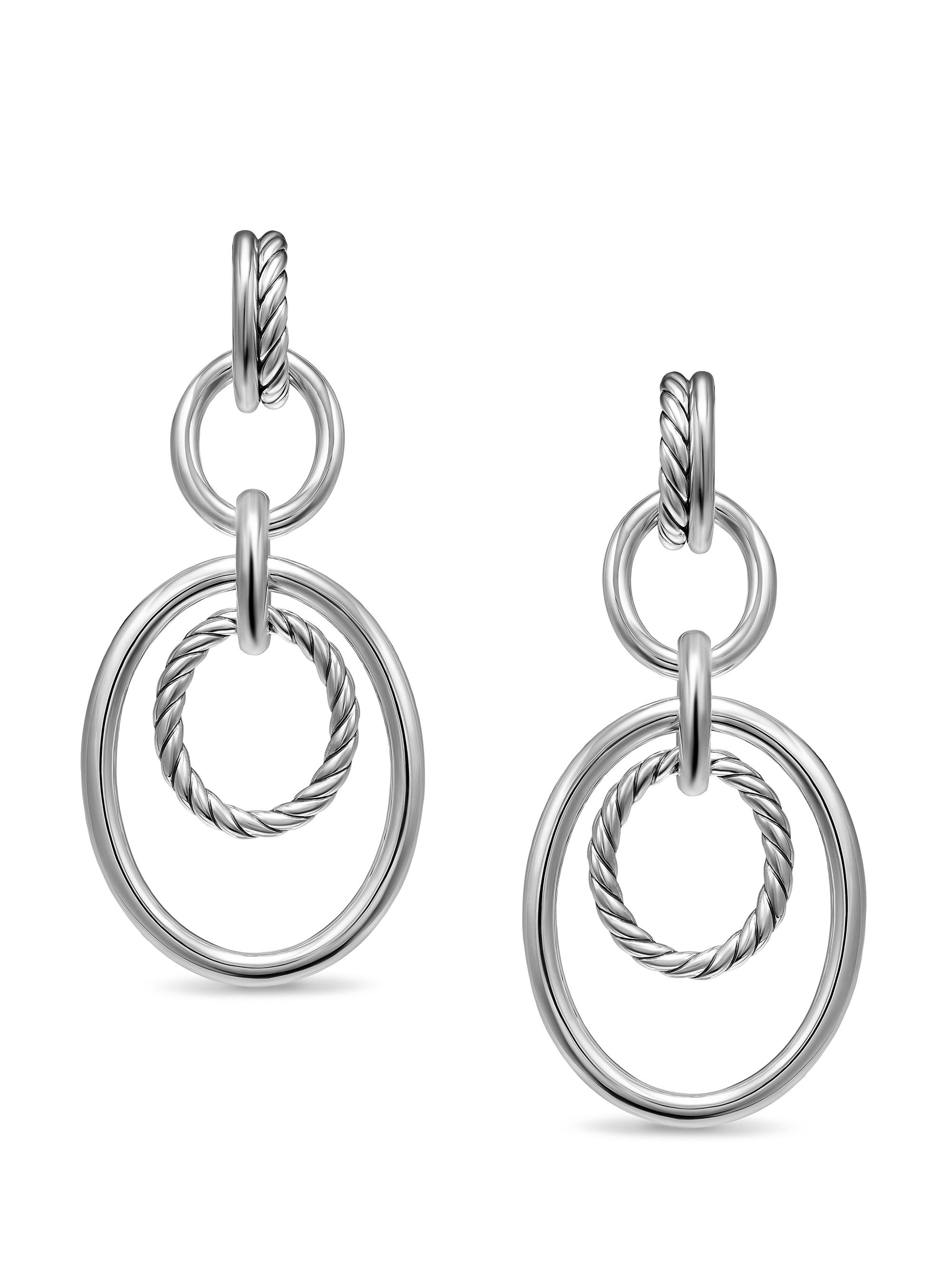 David Yurman Women's Mercer Mobile Drop Earrings in Sterling Silver, 65.7MM - Diamond