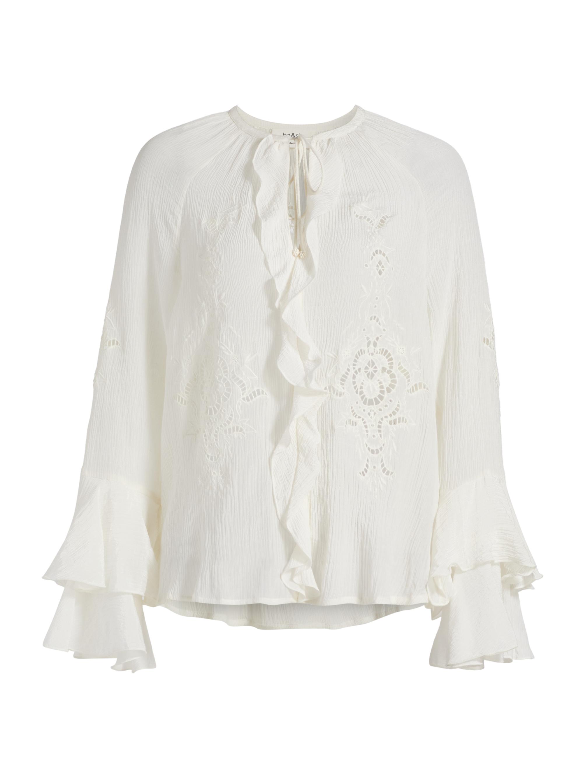 ba & sh Women's Omar Ruffled Tieneck Blouse - Ecru