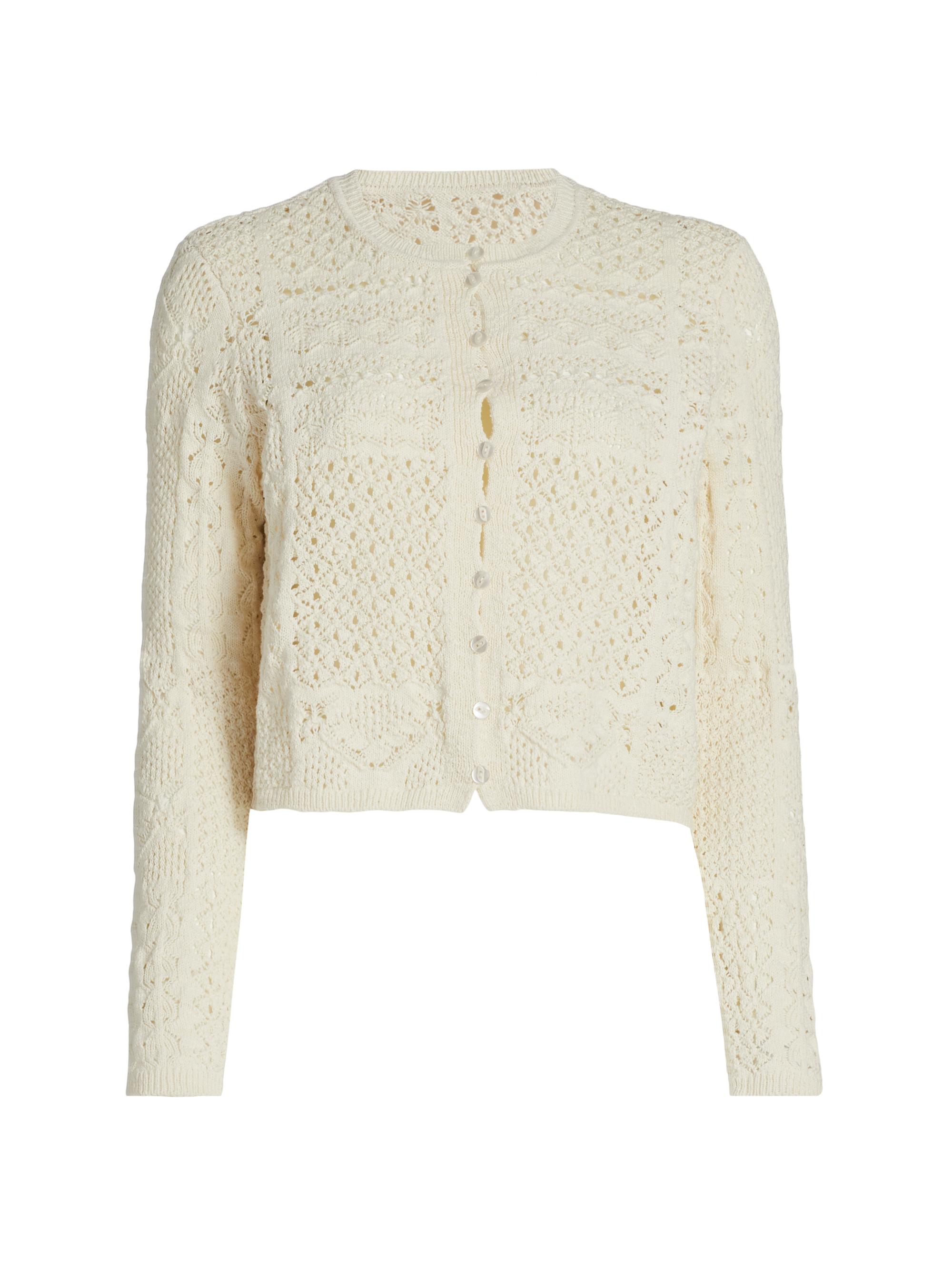 ba & sh Women's Sidalli Cotton-Blend Knit Crop Top - Ecru