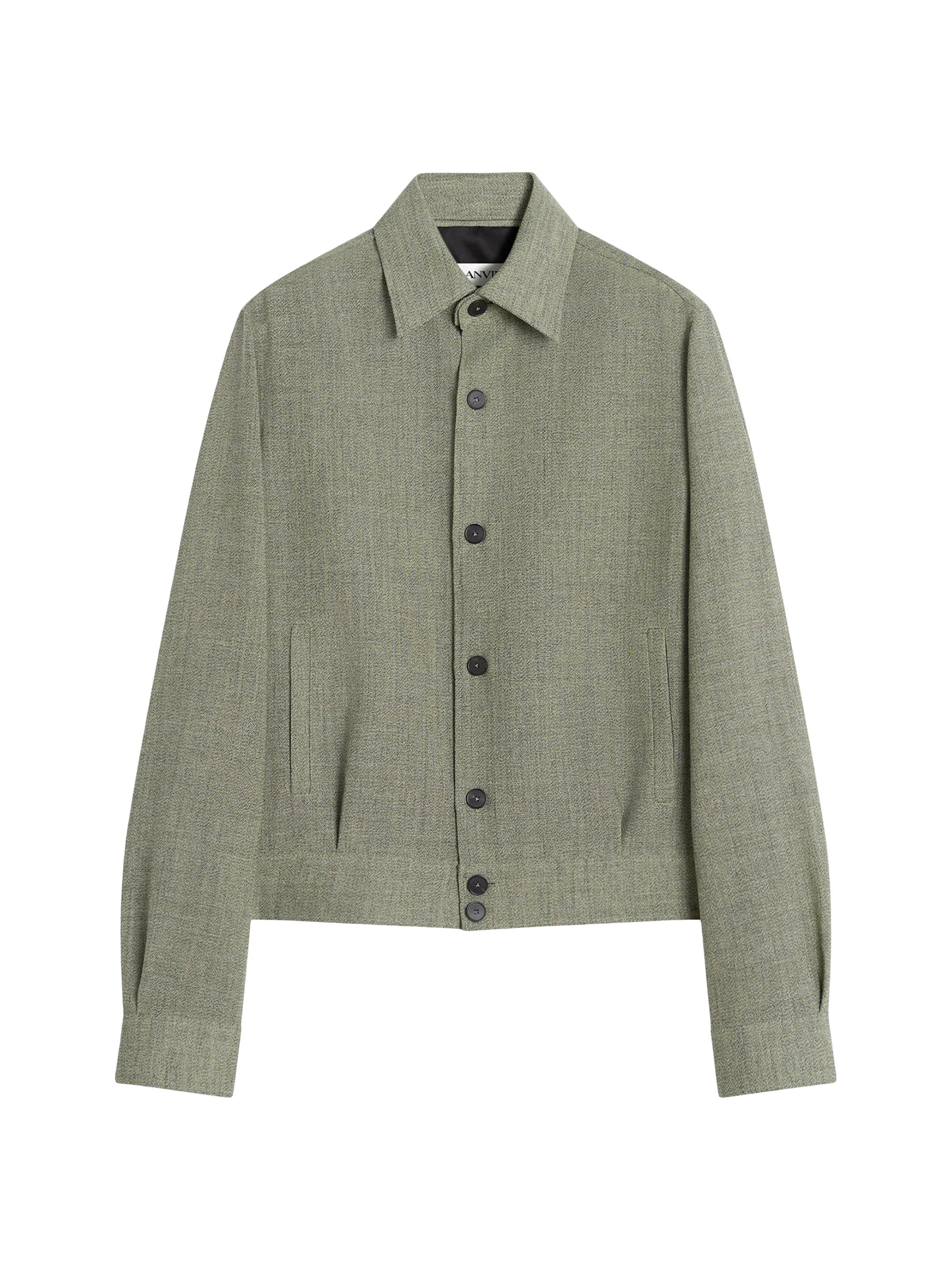 Lanvin Men's Unisex Short Wool Overshirt - Lin