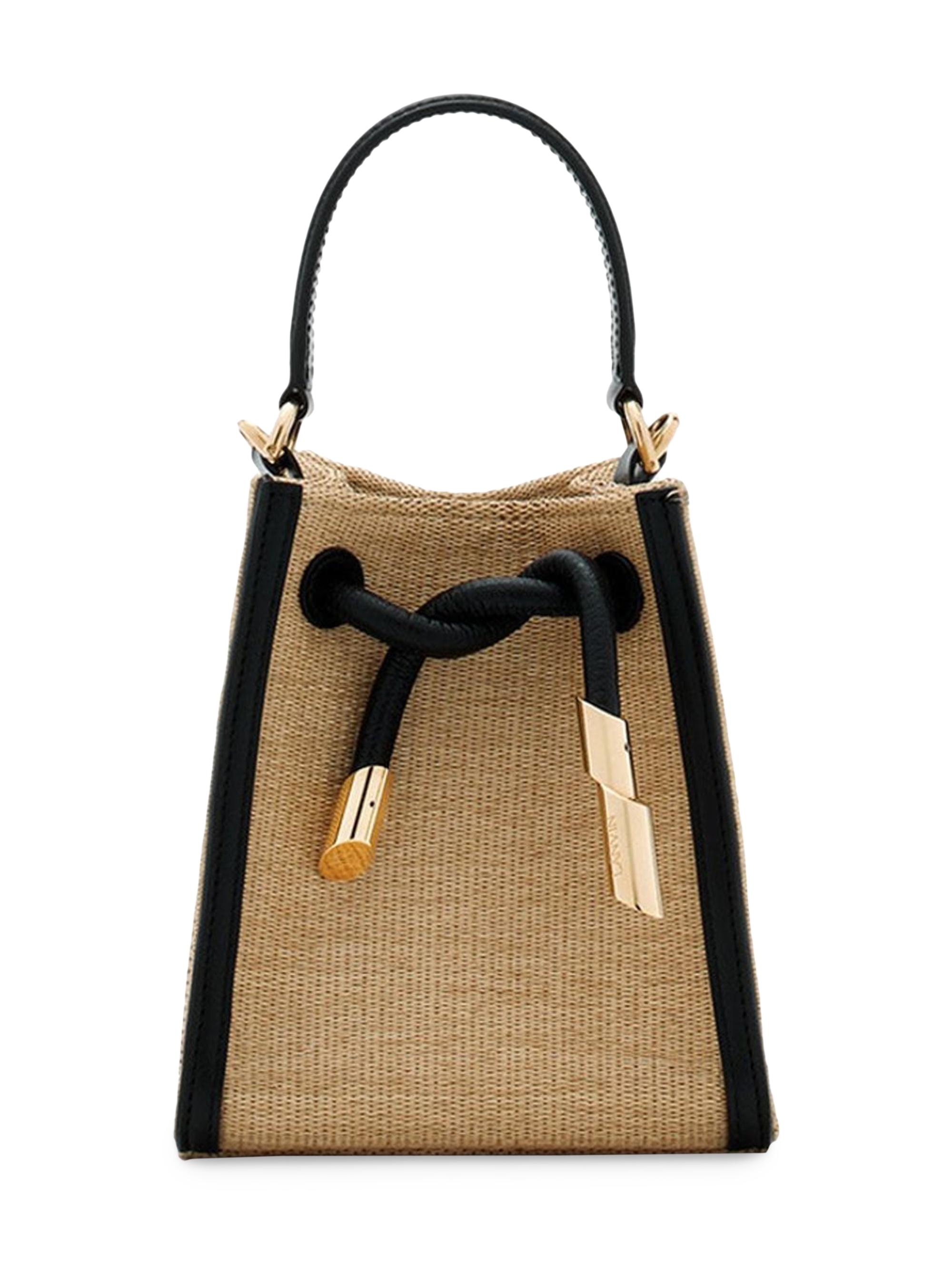 Lanvin Women's Sequence Hobo Nano Raffia Bag - Natural Black