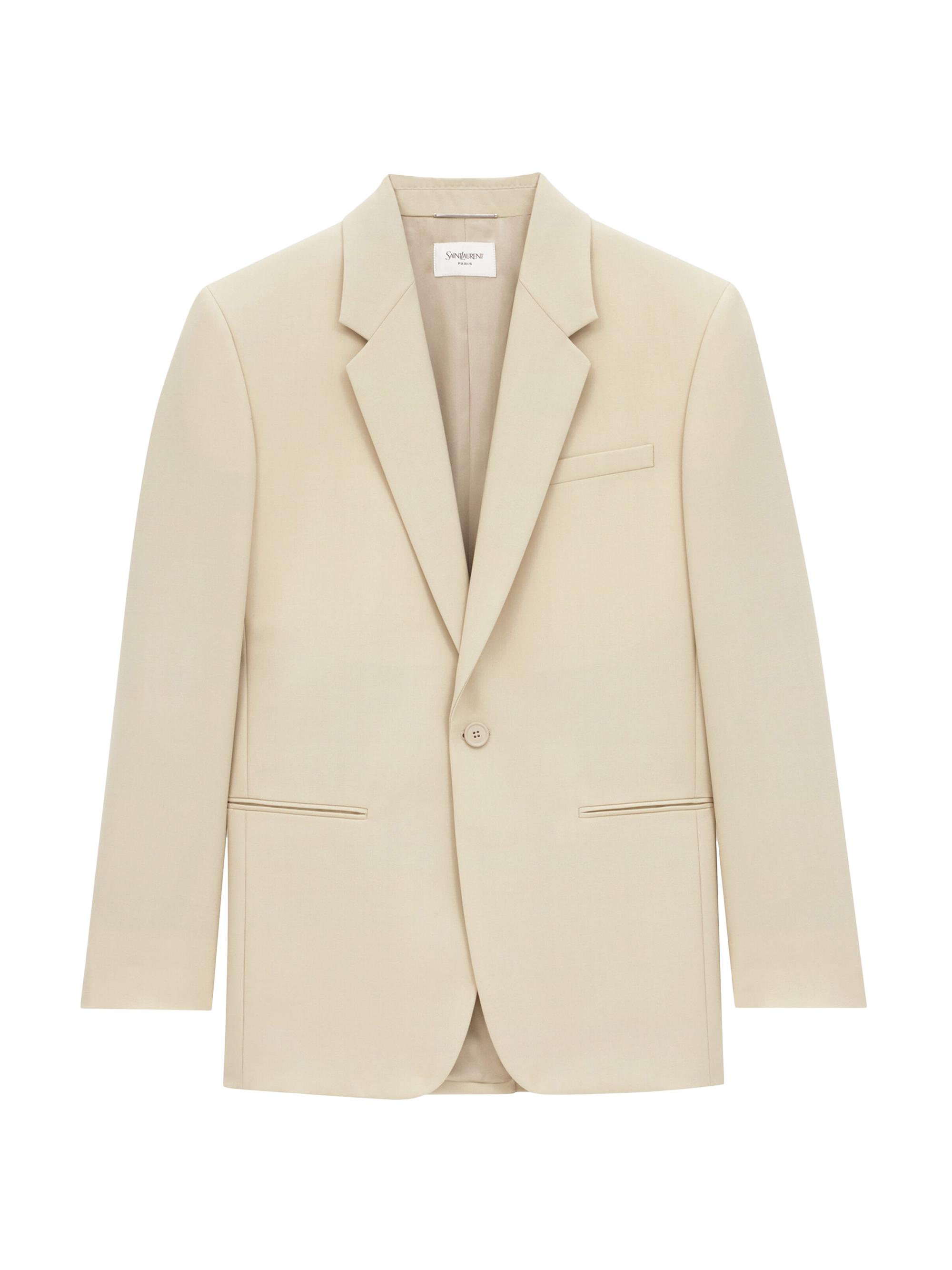 Saint Laurent Men's Jacket in Light Wool - Beige