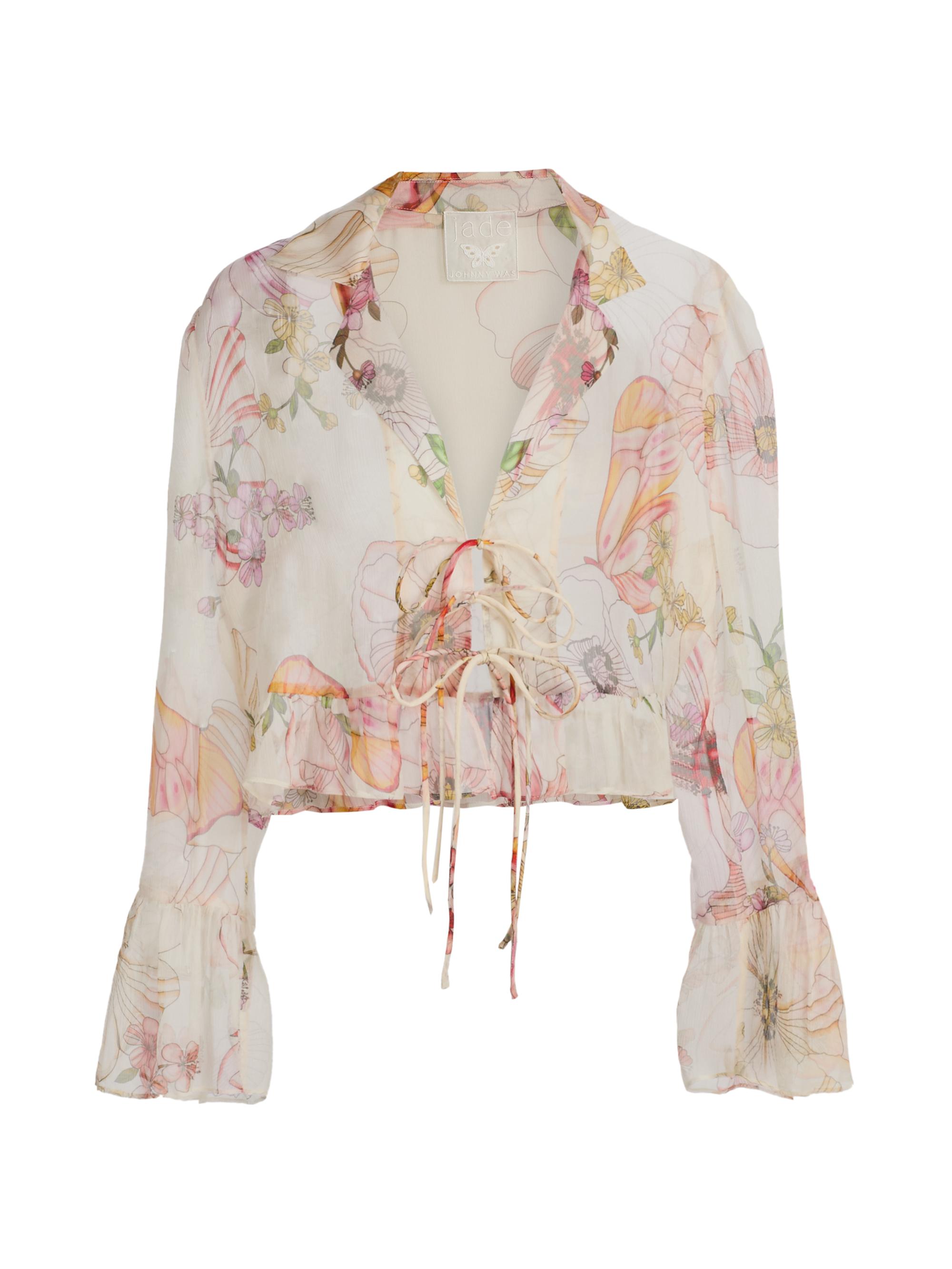 Johnny Was Women's Katriz Floral Ruffled Silk Bolero - Rosabelia