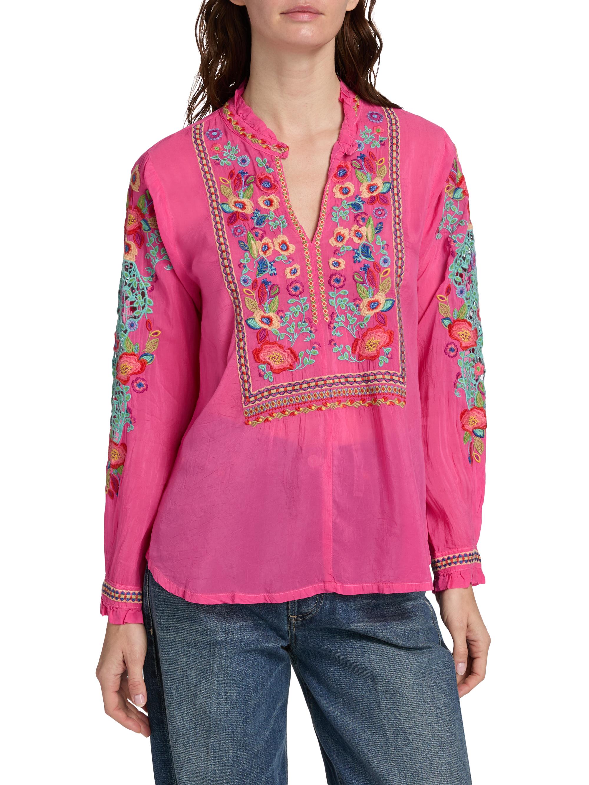 Johnny Was Simone Embroidered Blouse | Saks Fifth Avenue