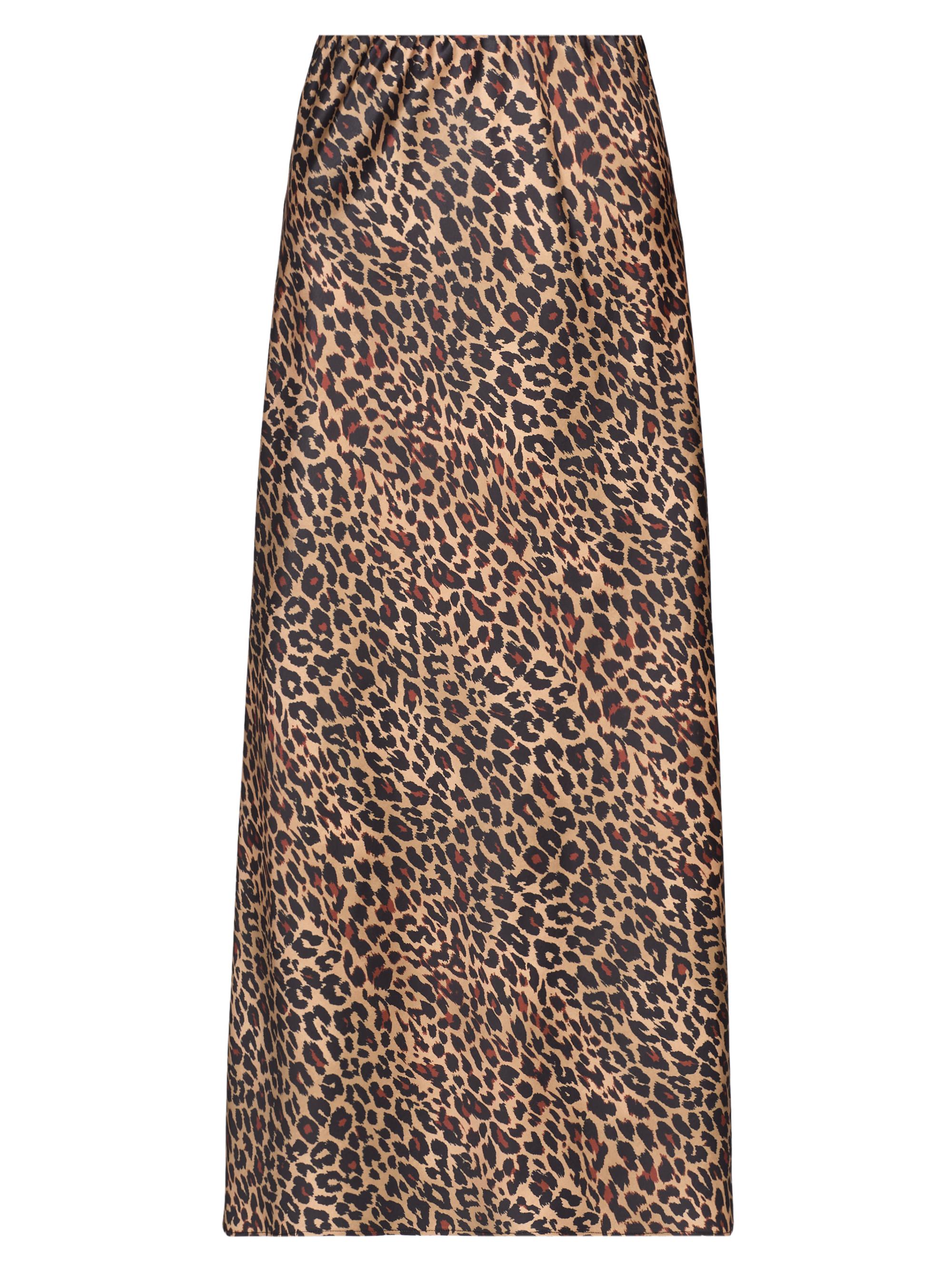 Toccin Women's Viv Leopard-Print Satin Maxi Slip Skirt - Leopard