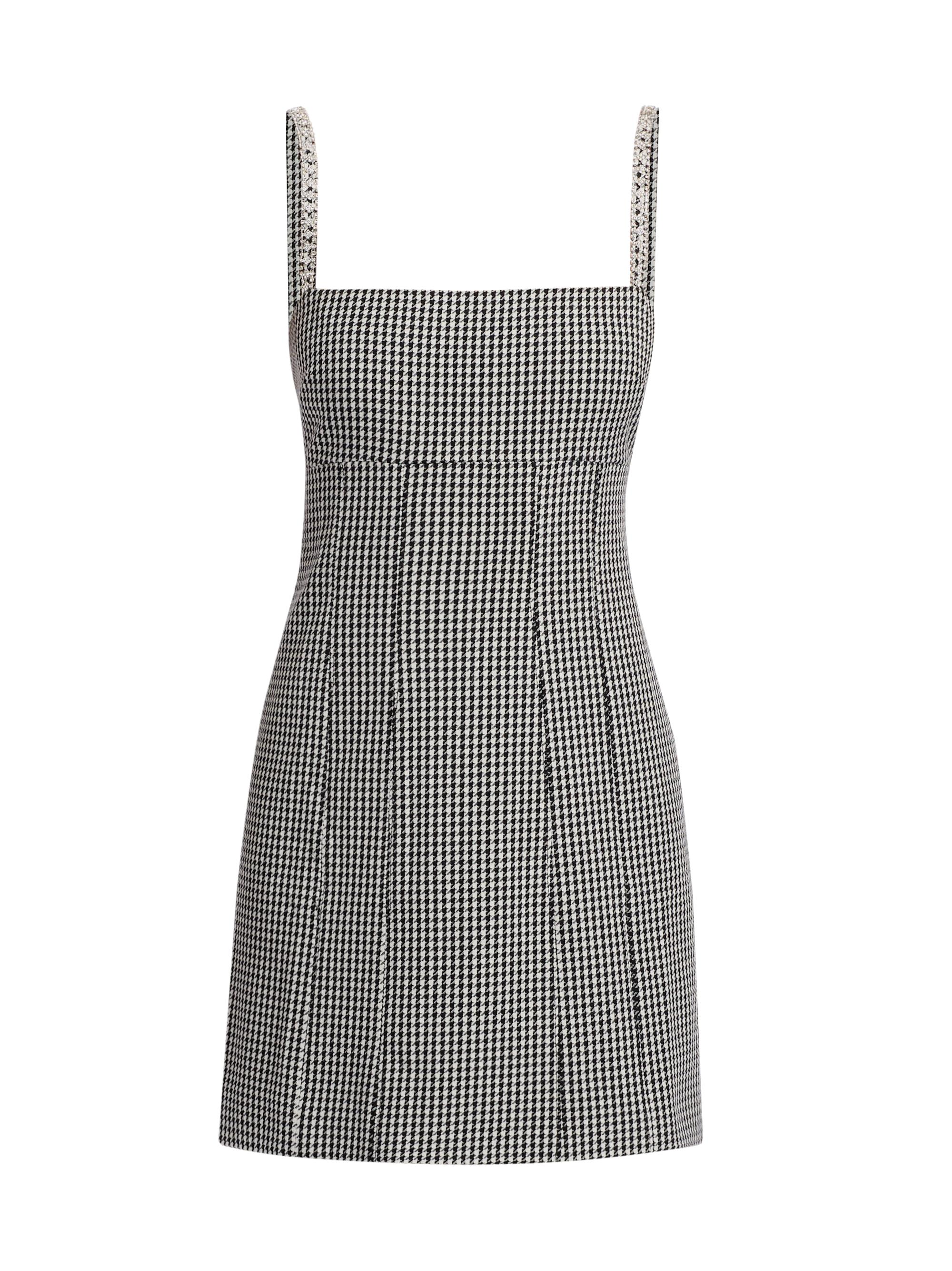 Toccin Women's Luca Embellished Houndstooth Minidress - Jet Optic