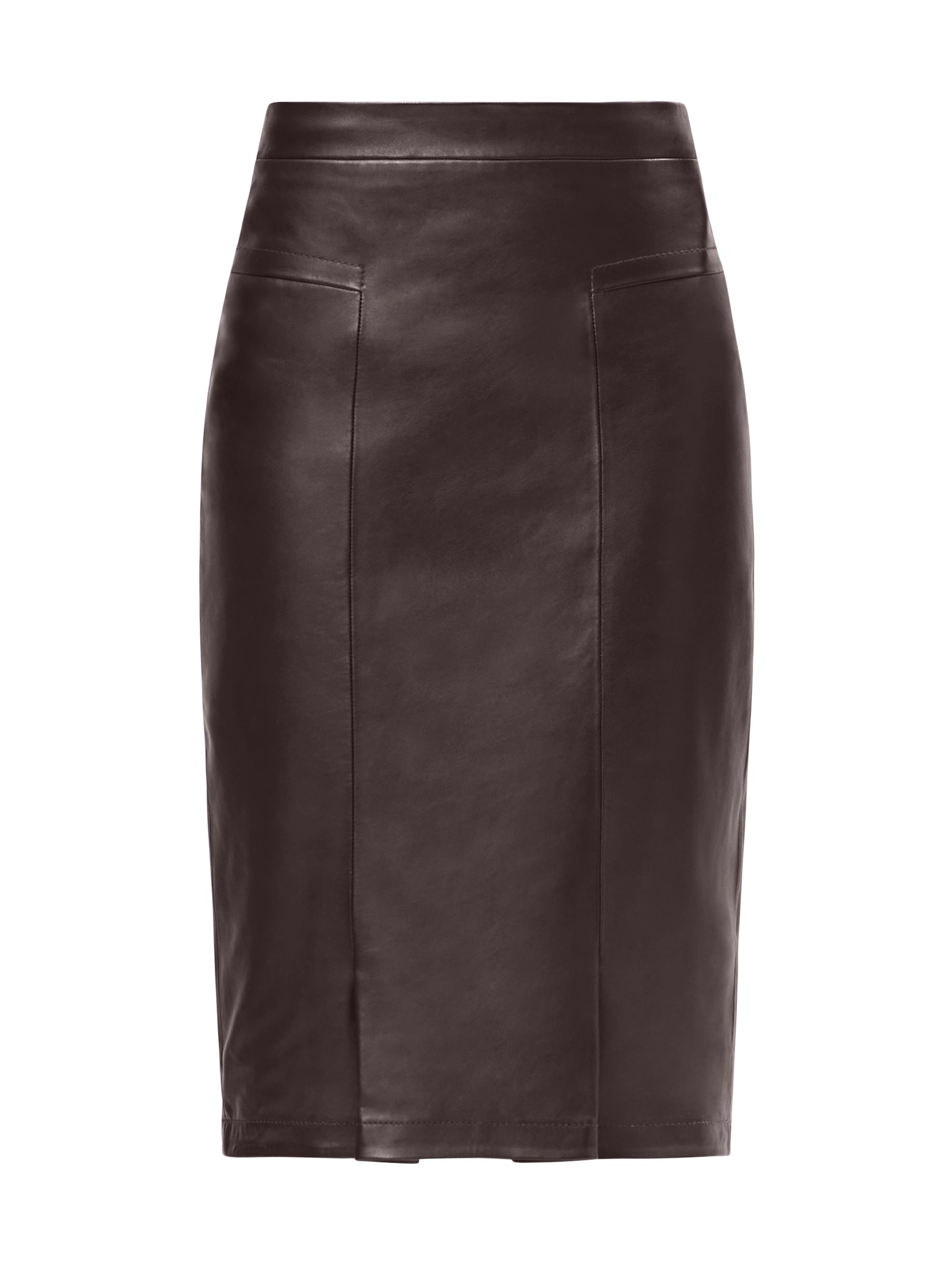 Hervé Léger Women's The Estella Leather Sheath Knee-Length Skirt - Walnut