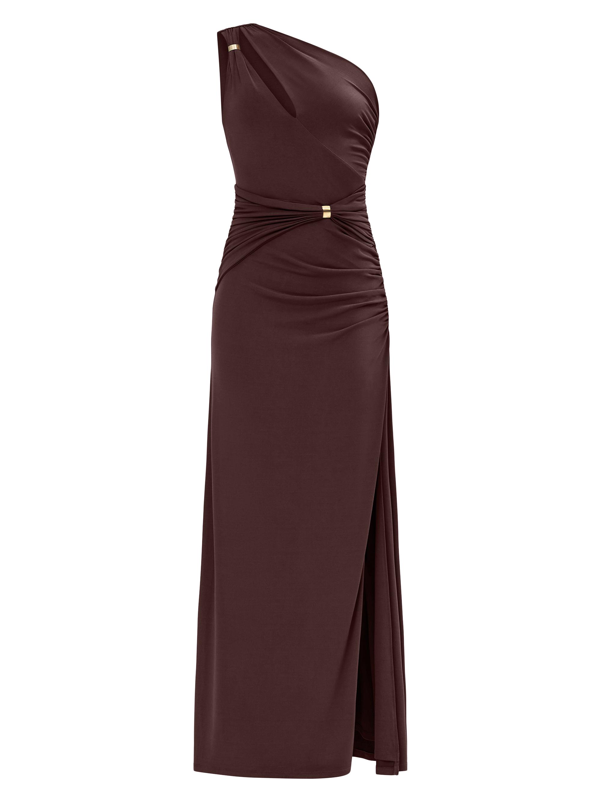 Hervé Léger Women's The Aurora Ruched One-Shoulder Gown - Walnut