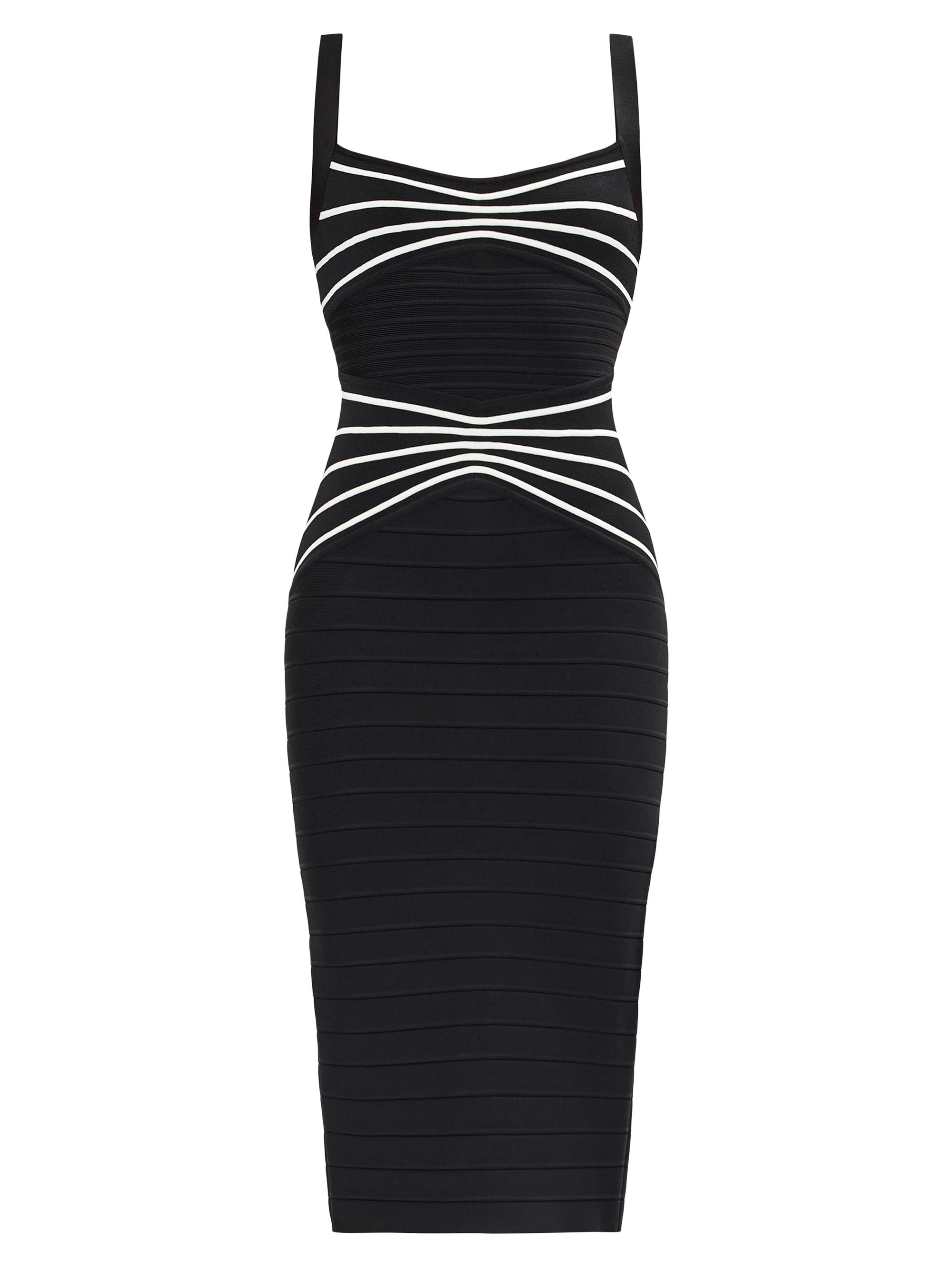 Hervé Léger Women's The Dakota Scoopneck Knee-Length Dress - Black Alabaster