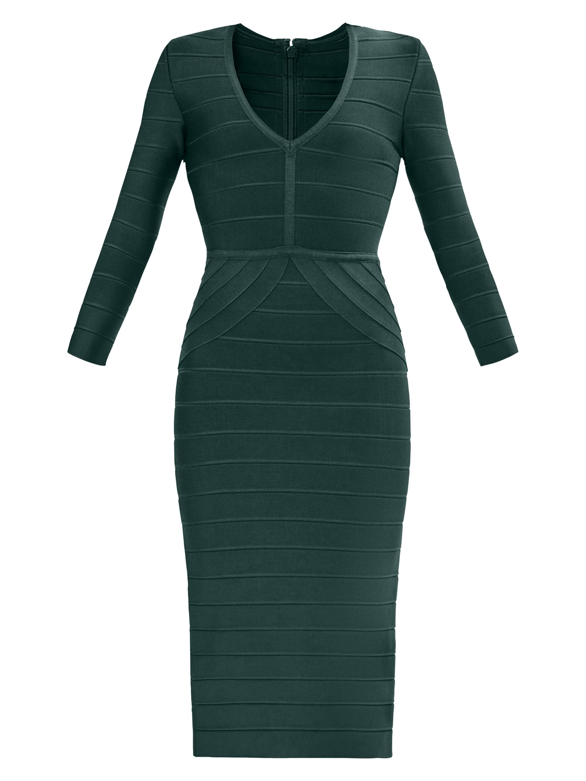 The Athena Bandage V-Neck Knee-Length Dress