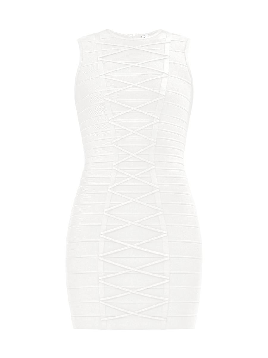 Herve Leger Women's The Julie Bandage Lace Minidress In White