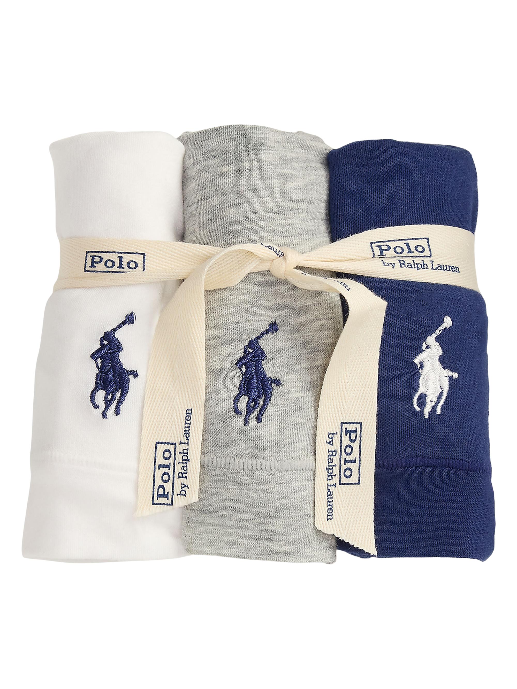 Polo Ralph Lauren Women's Club Cotton 3-Pack Shorties - White Grey Navy
