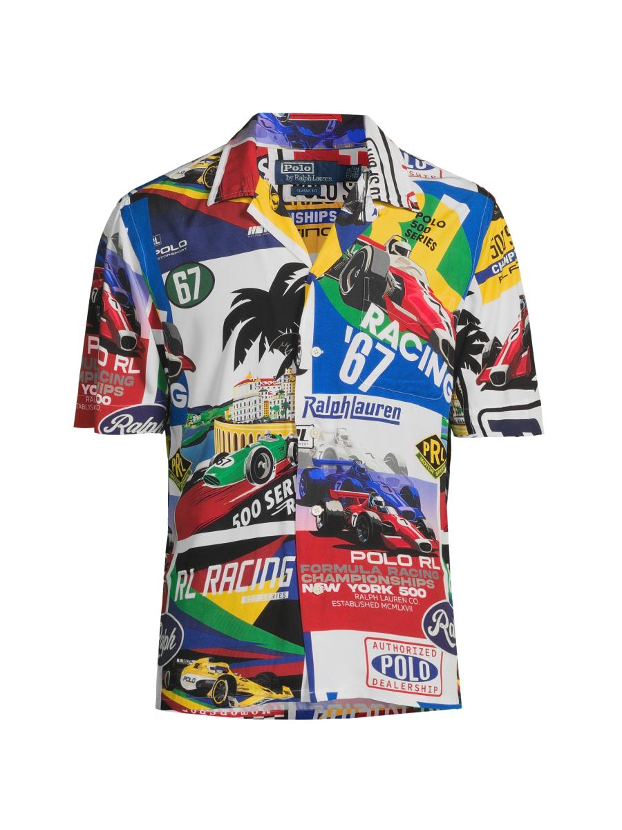 Polo Ralph Lauren Classic-Fit Racing-Print Camp Shirt | Saks